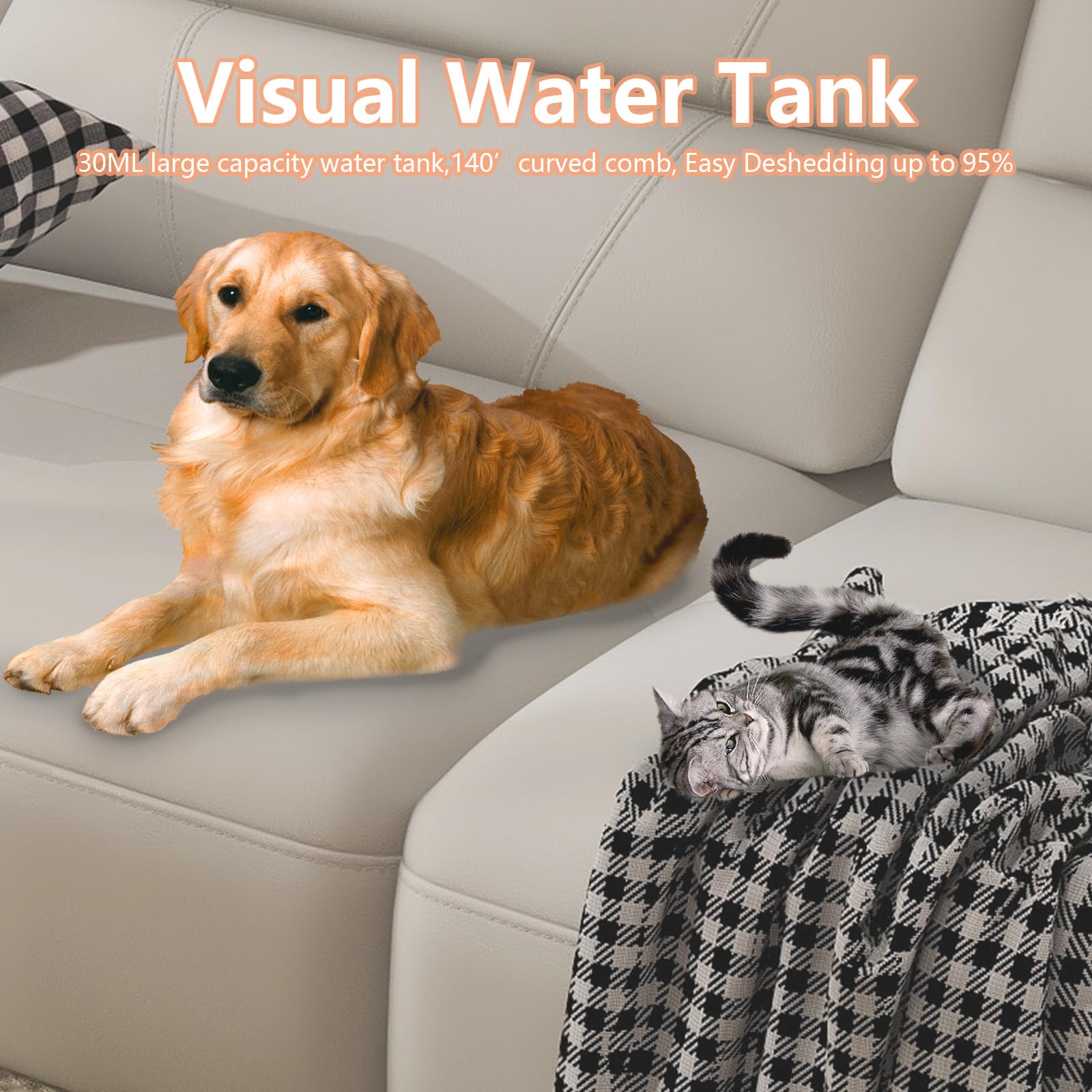 Cloud Care Cat Steam Brush For Shedding - 2025 Pet Brooming With 360 Rotating Arm, 3-In-1 Self-Cleaning, Detachable Silicone Bri