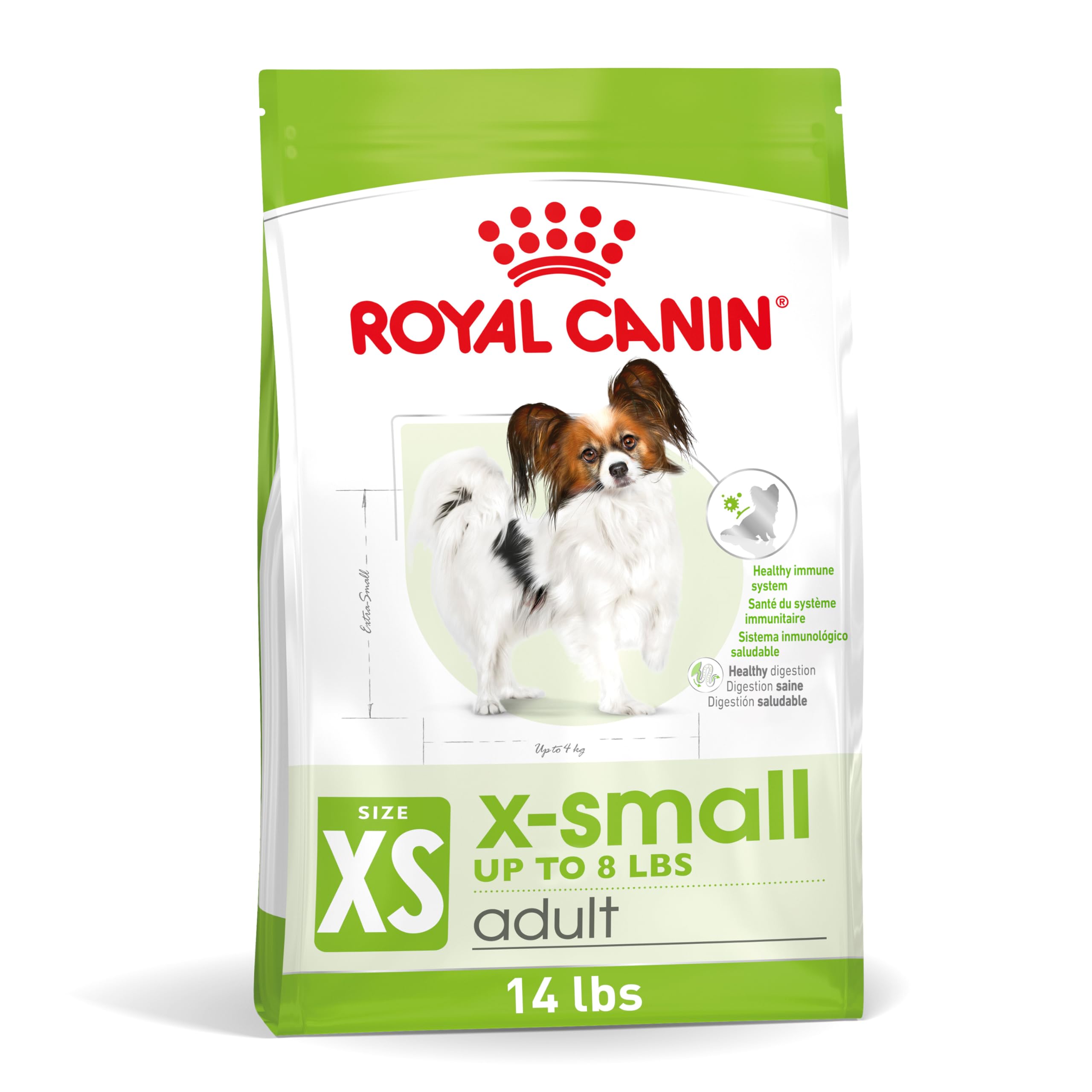 Royal Canin X-Small Adult Dry Dog Food, 14 lb Bag - Size Health Nutrition, Model 512214