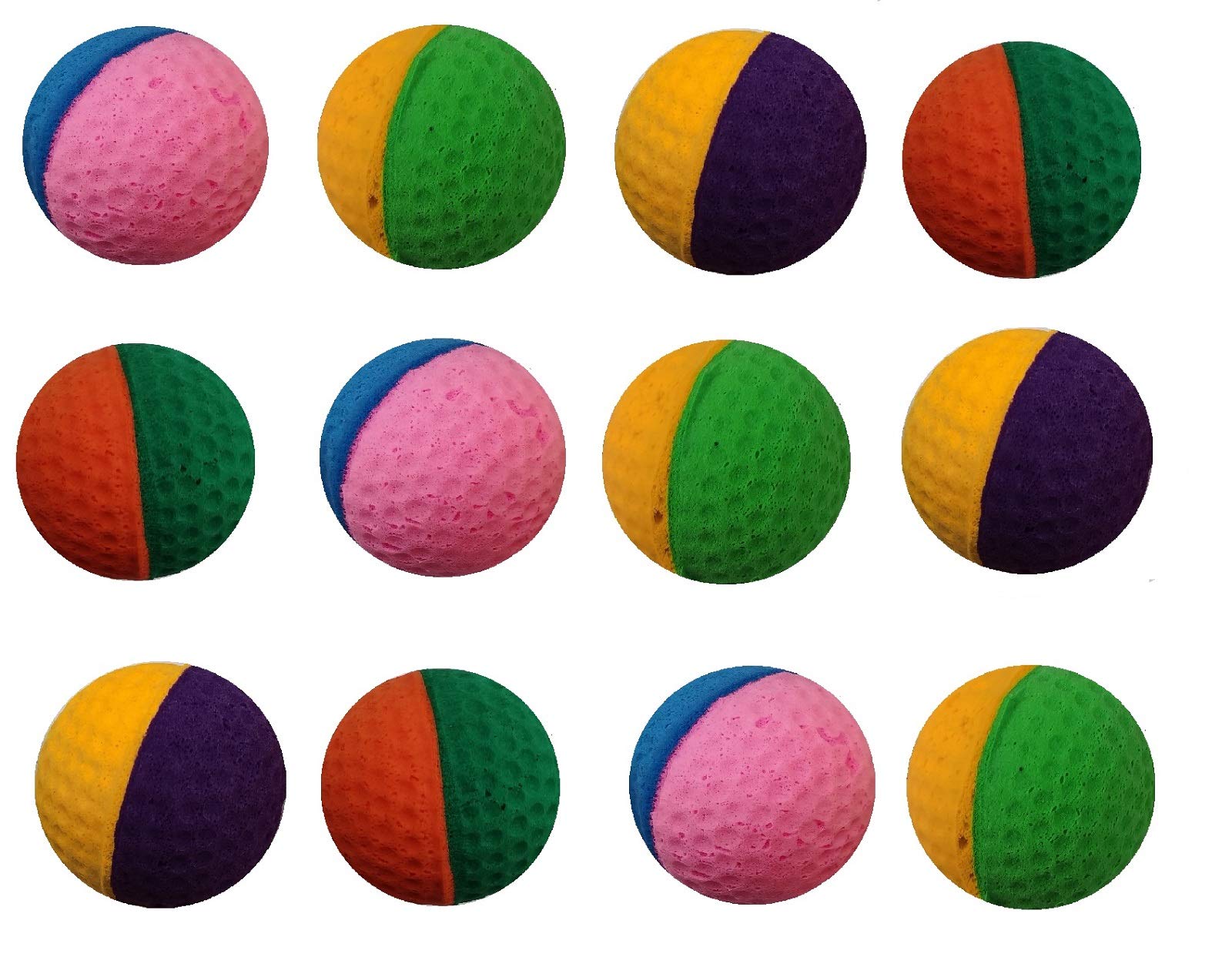 Ginfh Cat Foam Ball Cat Sponge Ball Toy Cat Soccer Ball Toy (Two Color Pet Ball)