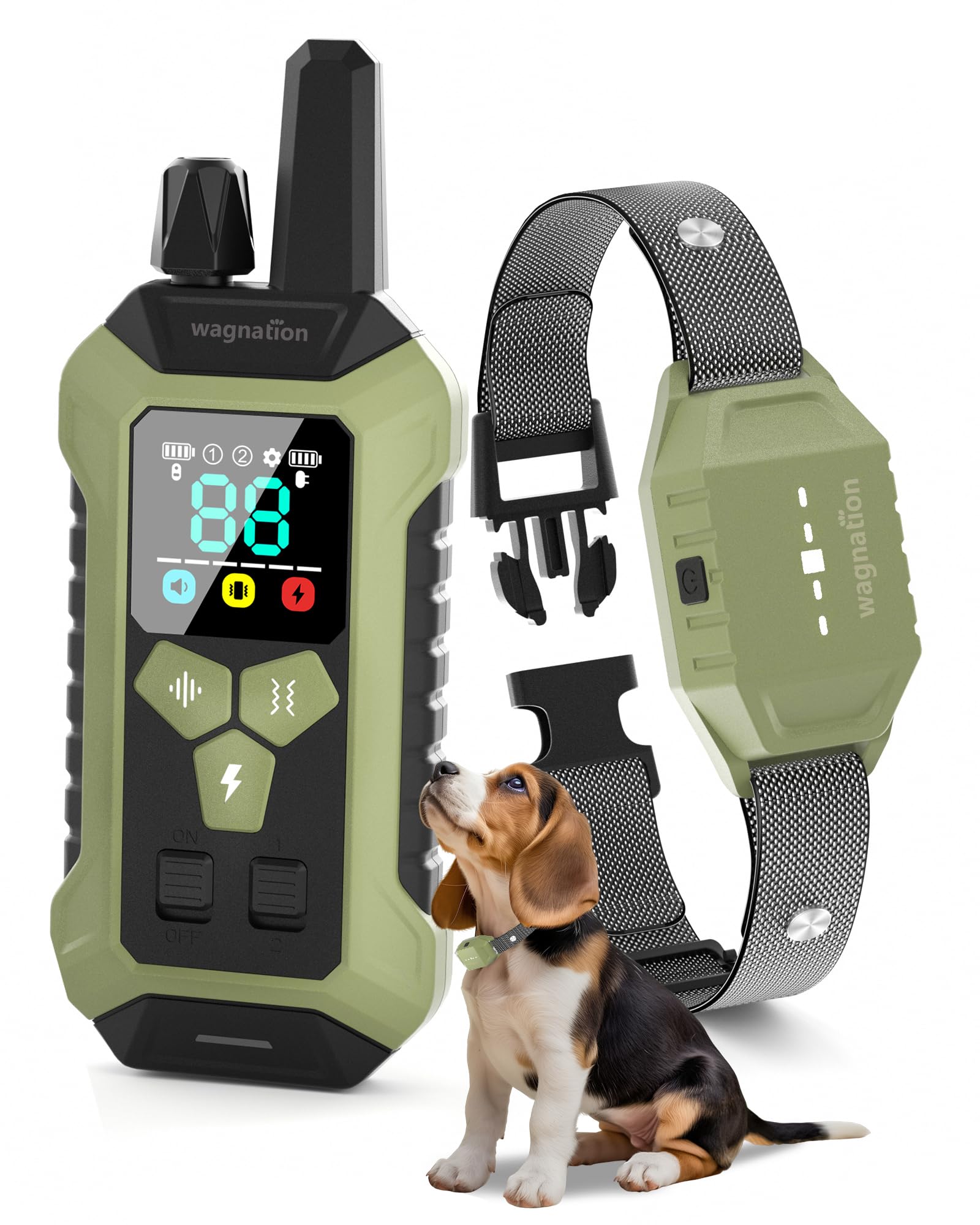 wagnation Dog Shock Collar with Remote Control, 4000FT Dog Training Collar with Beep(1-9) & Vibration(1-9) & Safe Shock(1-99), I