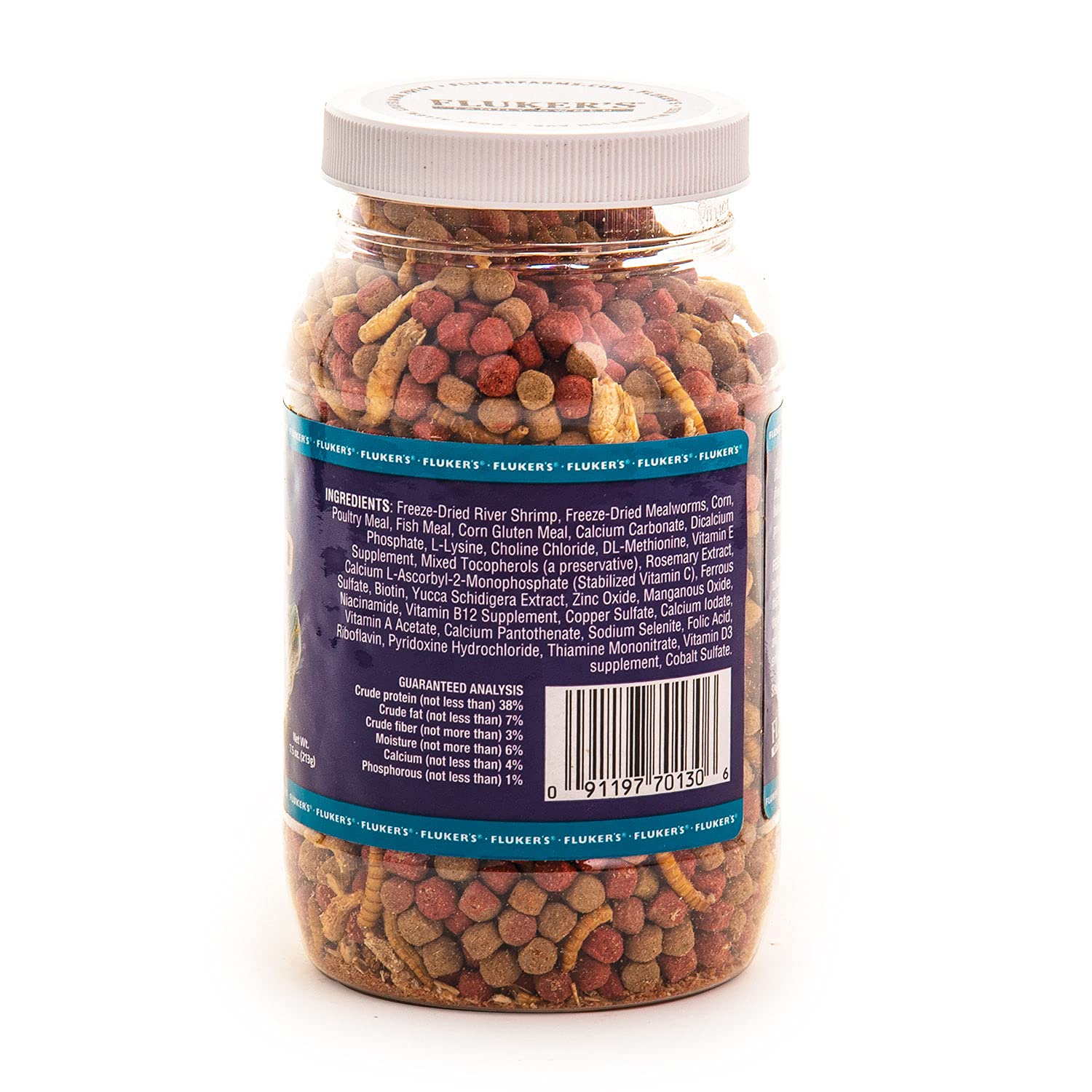 Flukers Buffet Blend Aquatic Turtle Food, 7.5-Ounce - Ideal Water Turtle Food with Freeze-Dried Shrimp, Mealworms, and Vitamin