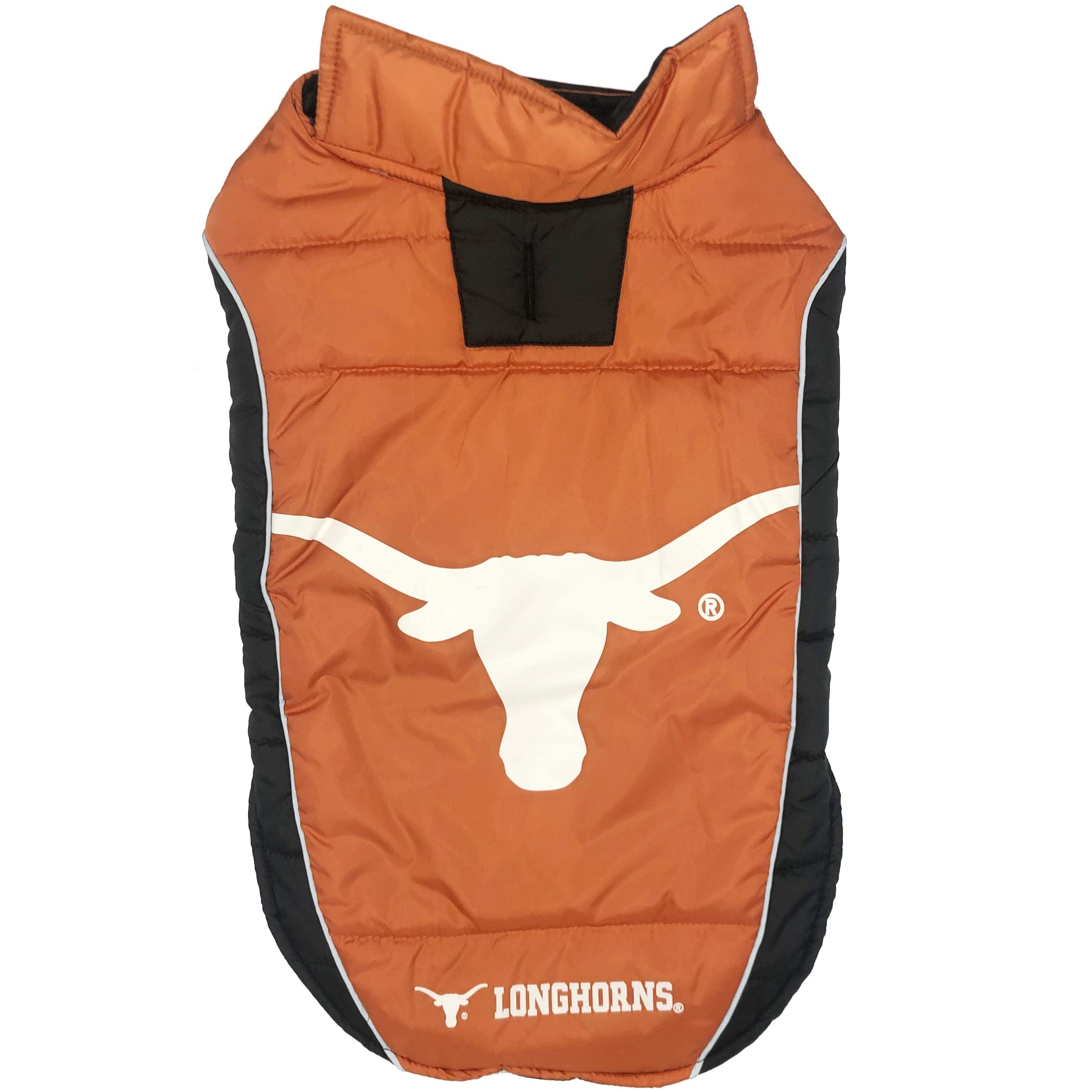 Pets First Collegiate Texas Longhorns Puffer Vest For Dogs & Cats. Size Medium. Warm, Cozy, And Waterproof Dog Coat, For Small A