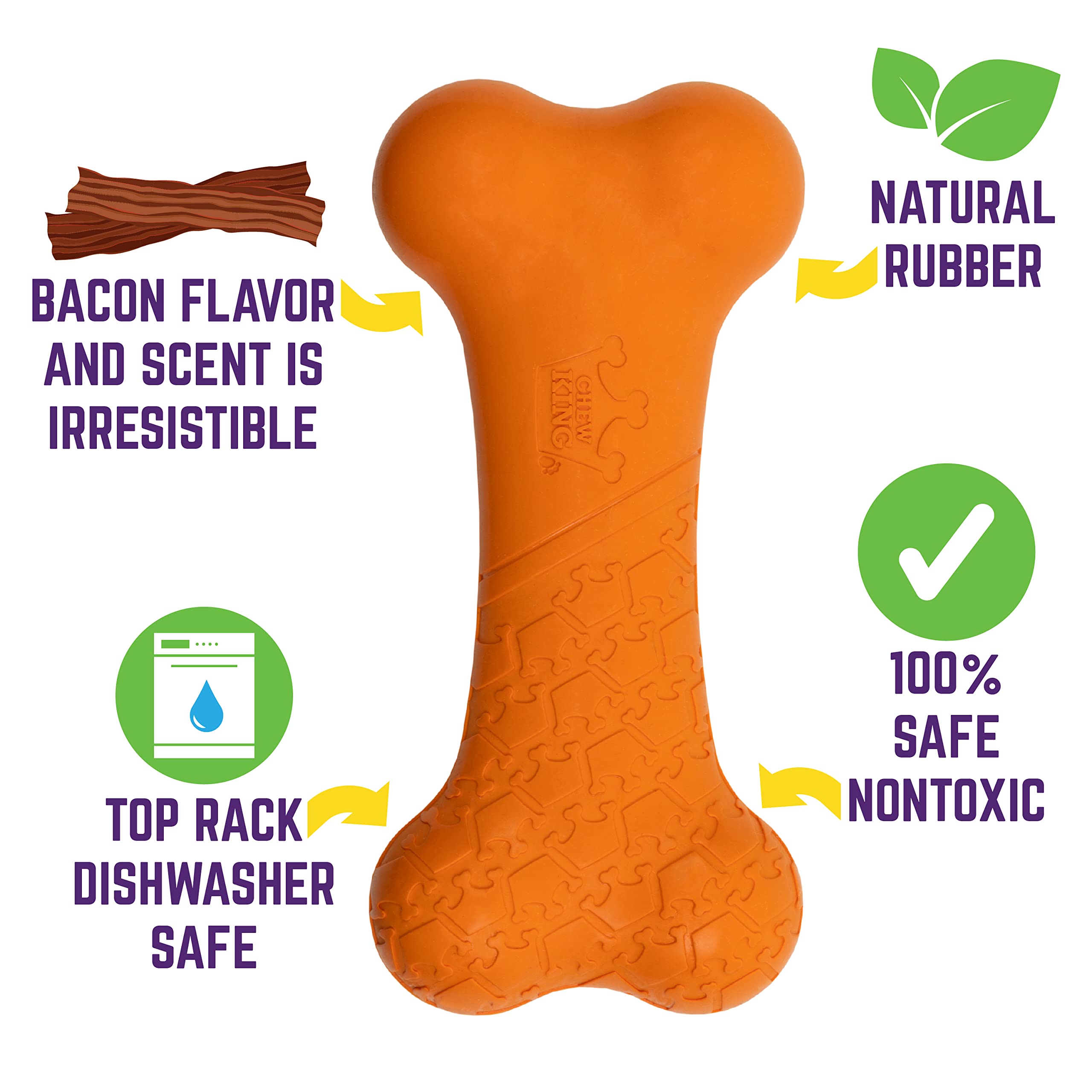 Chew King Bacon Flavor Rubber Bone