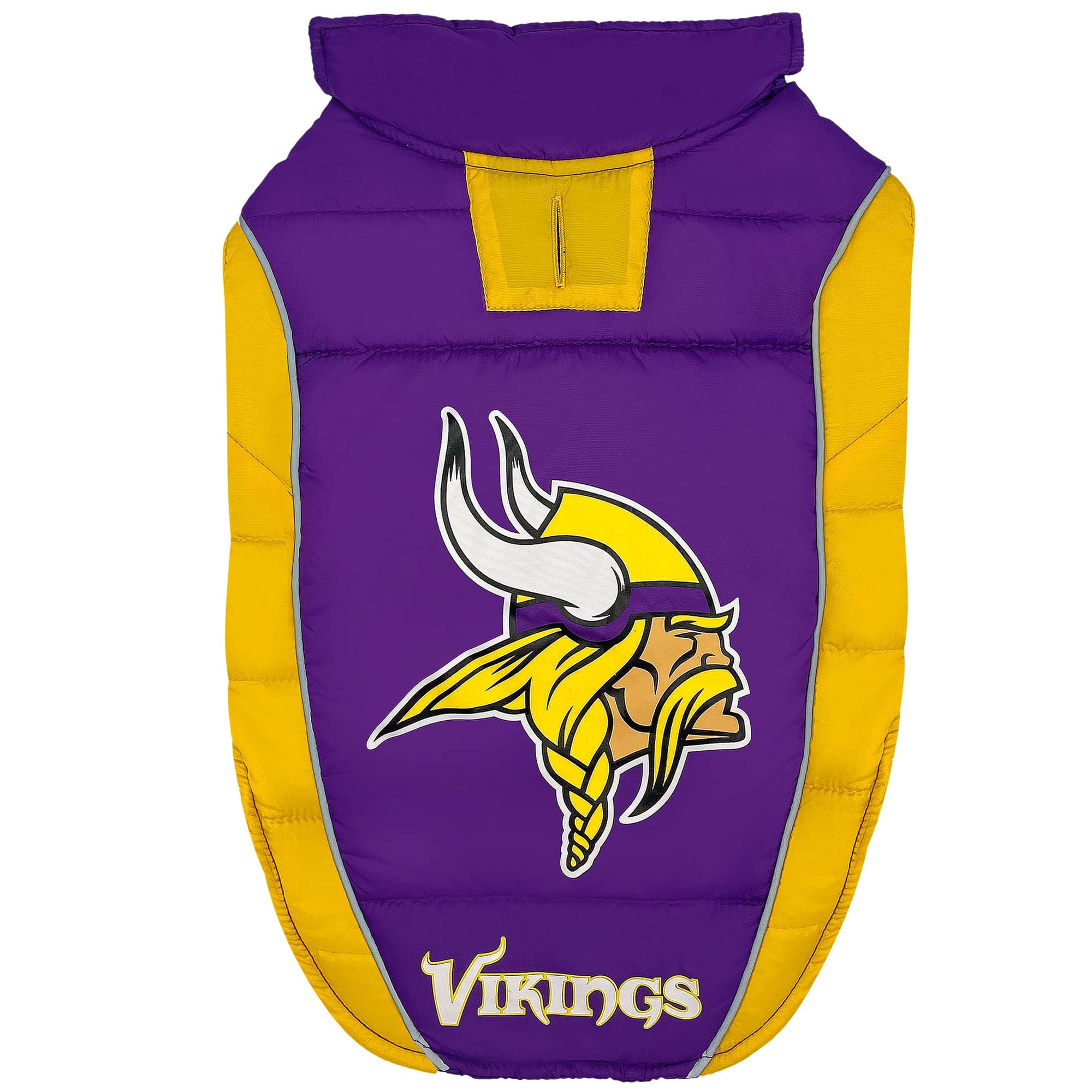 Nfl Minnesota Vikings Puffer Vest For Dogs & Cats, Size Medium. Warm, Cozy, And Waterproof Dog Coat, For Small And Large Dogs/Ca