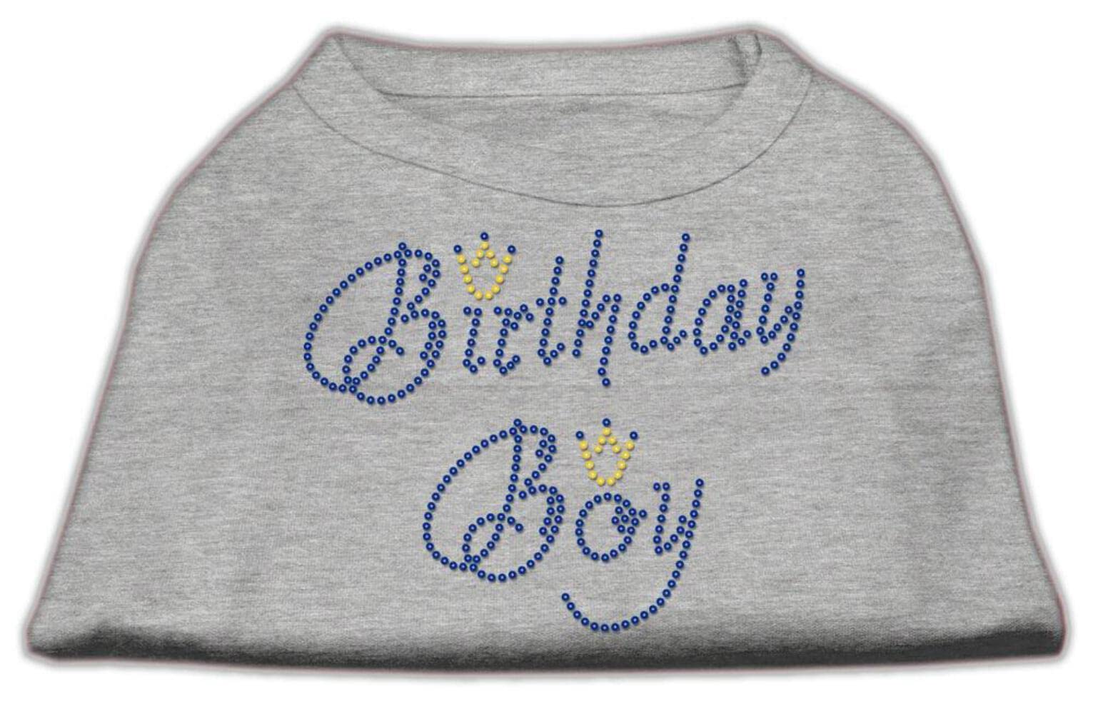 Mirage Pet Products 8-Inch Birthday Boy Rhinestone Print Shirt for Pets, X-Small, Aqua