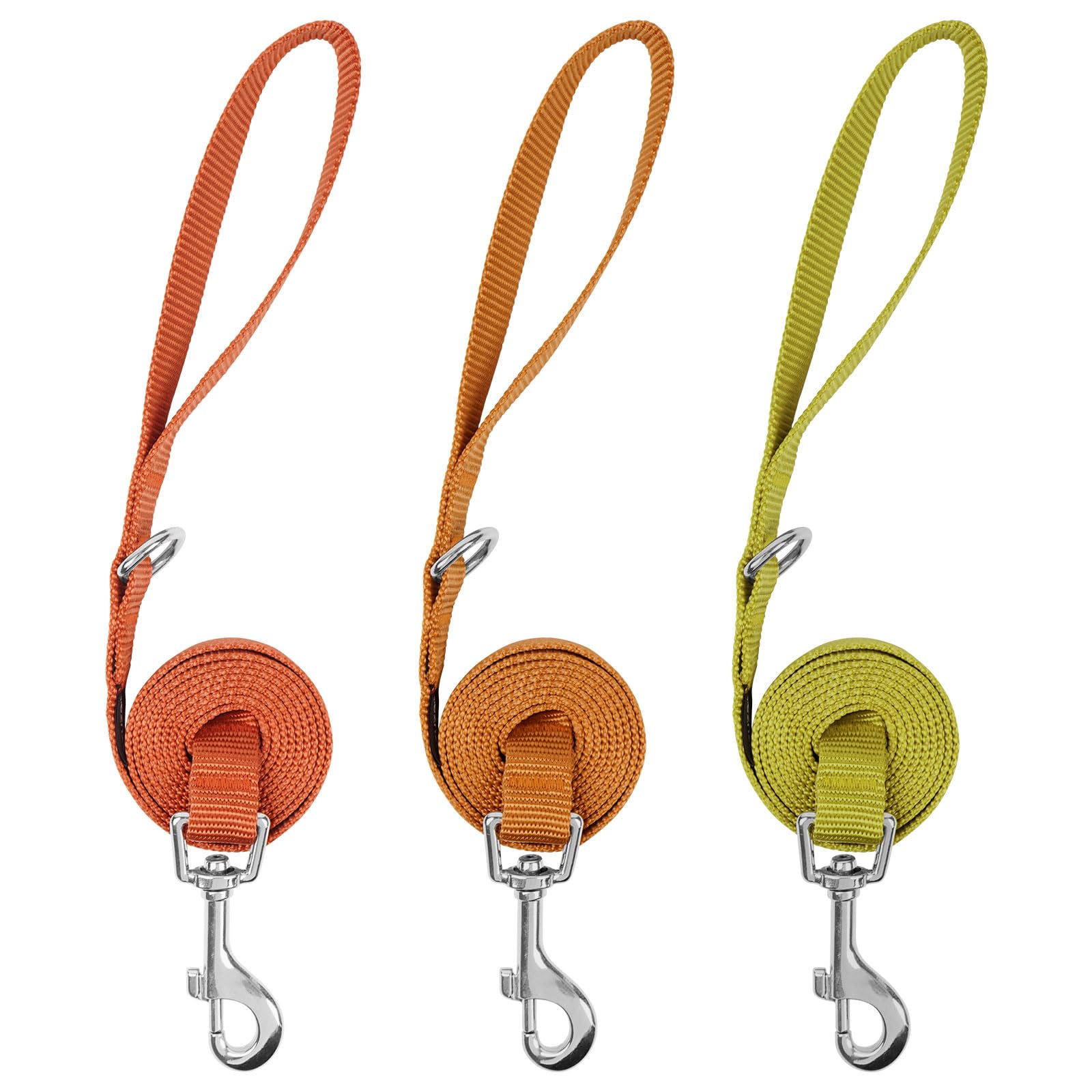 Azuza 3 Pack Fall Nylon Dog Leashes Strong & Durable Basic Dog Leash With Easy To Use Collar Hook For Small Dogs, S (6Ft,5/8'')