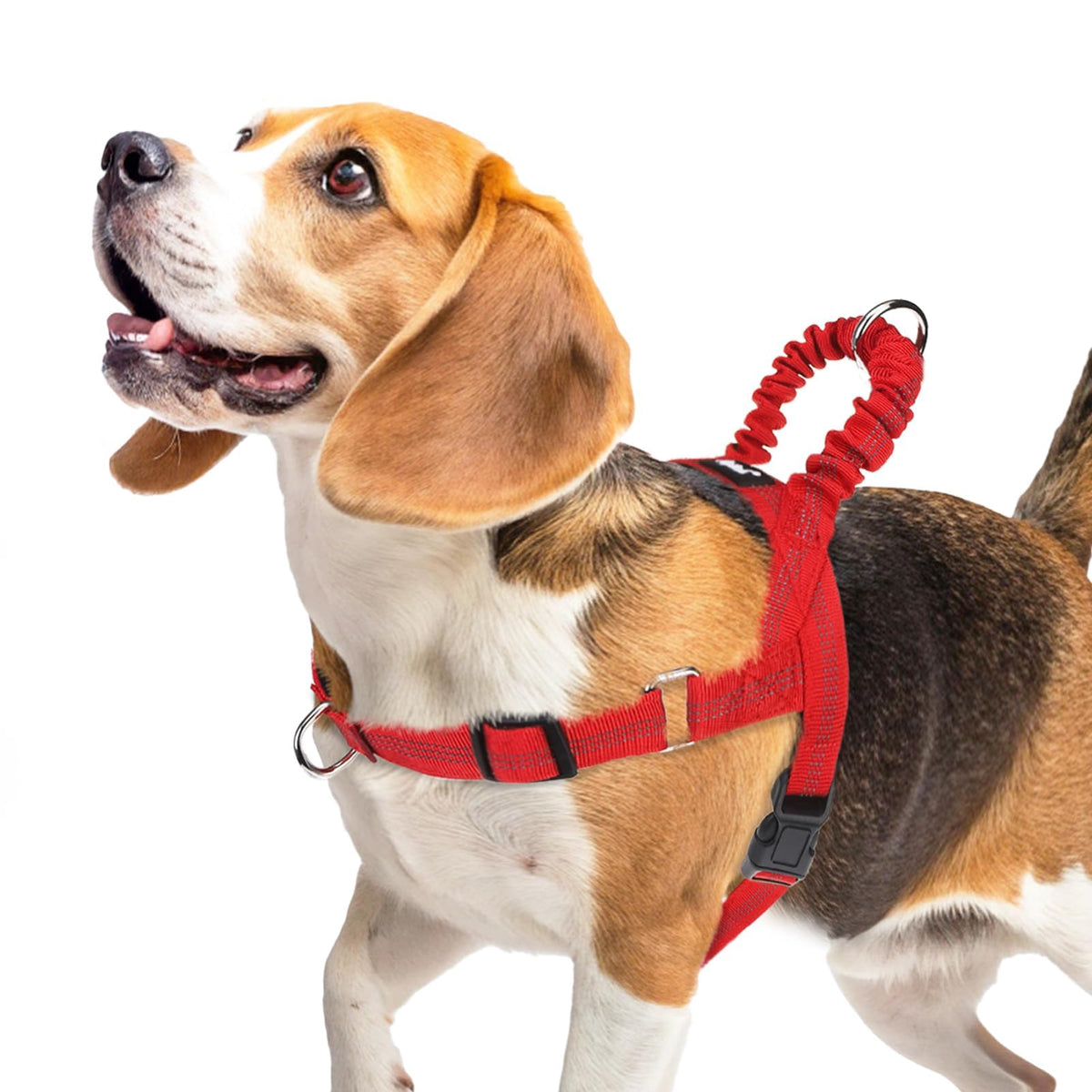 Pupteck No Pull Dog Harness Medium Sized Dog, Adjustable Reflective Pet Vest Harness With Bungee Handle, Escape Proof No Choke H