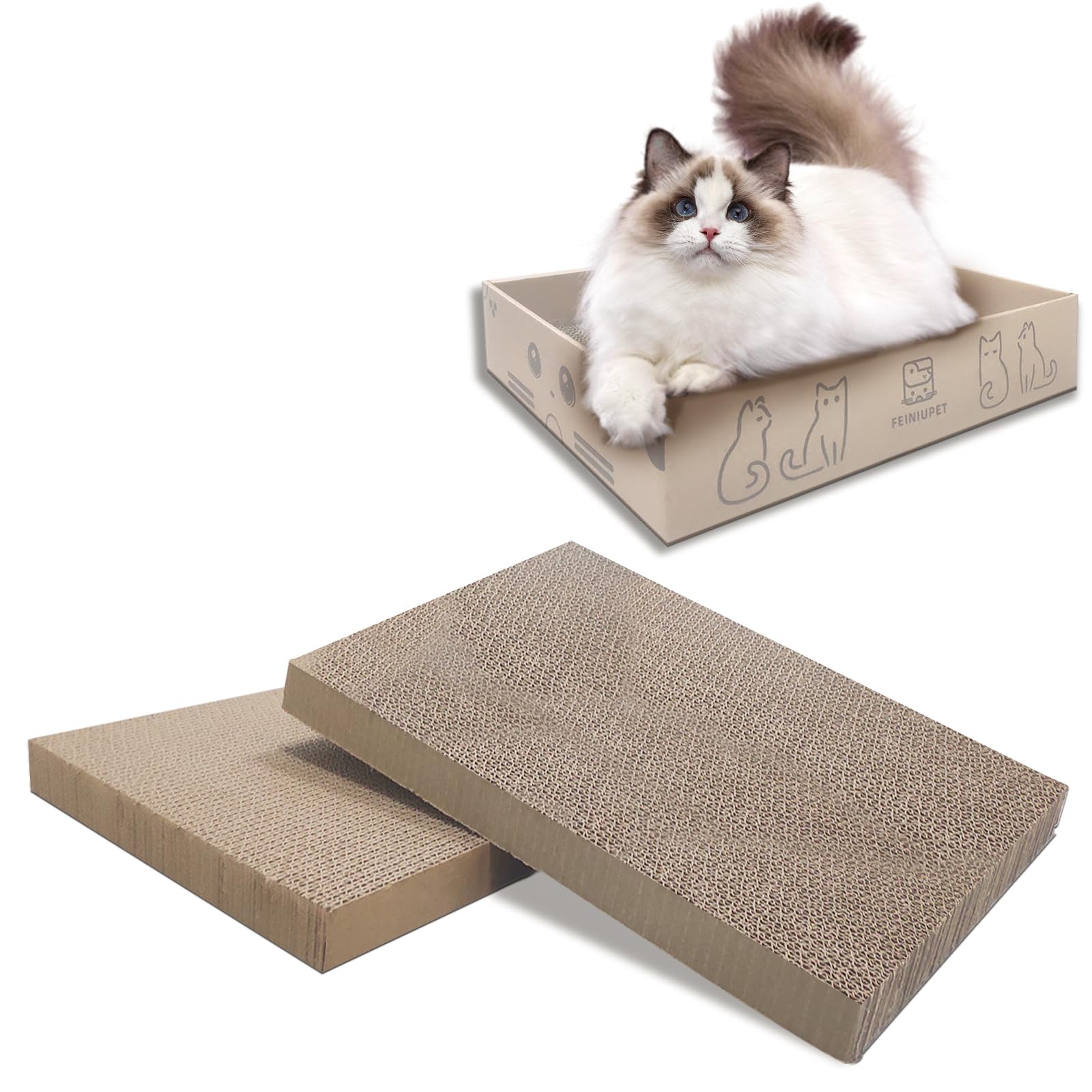 Feiniupet Refill Cat Scratching Board, 2 Packs Cat Scratch Pad, Double-Sided Design Cat Scratching Board For Cats To Playing And