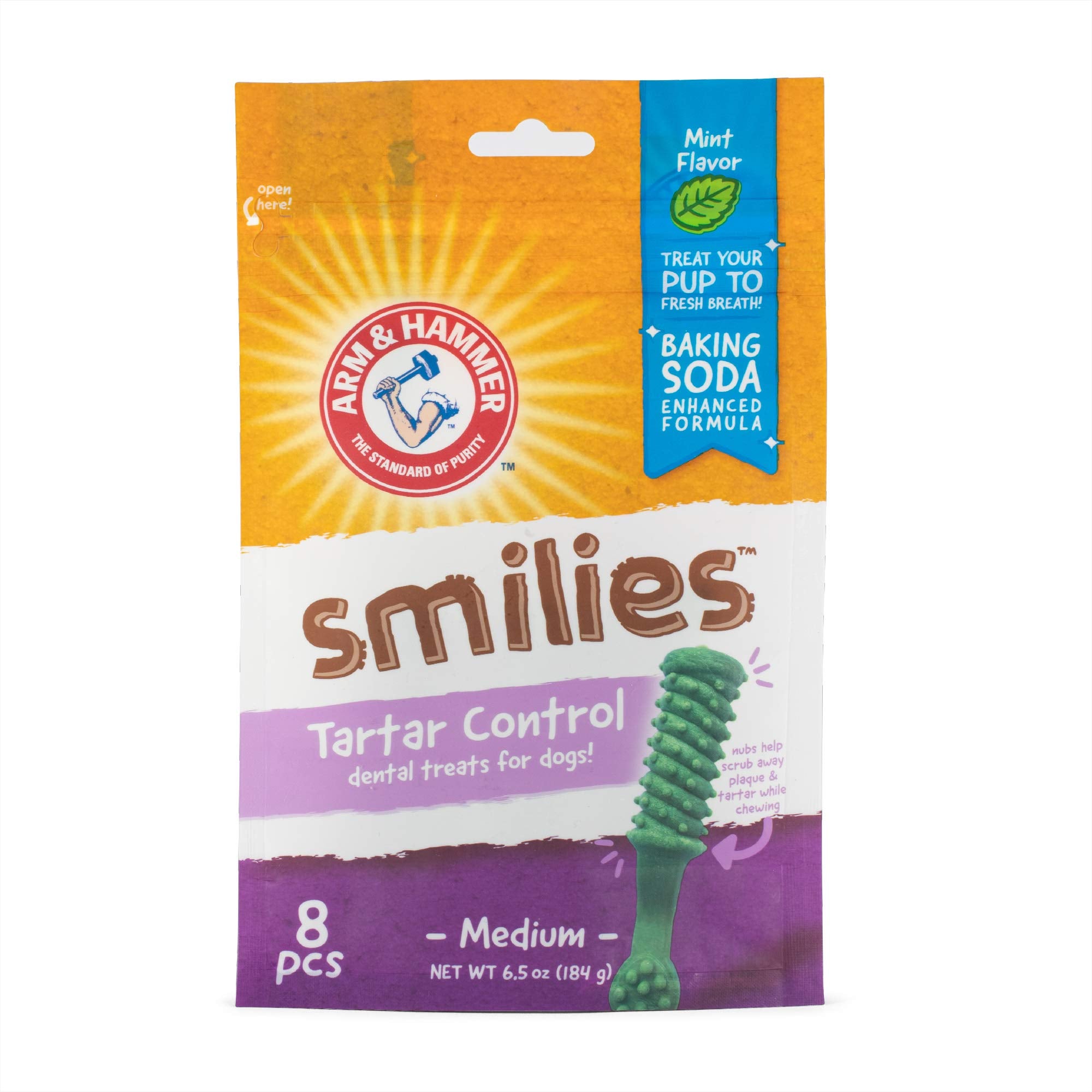 Arm & Hammer for Pets Smilies Dental Chews for Dogs | Dental Chews Fight Bad Dog Breath, Plaque & Tartar Without Brushing | Fres