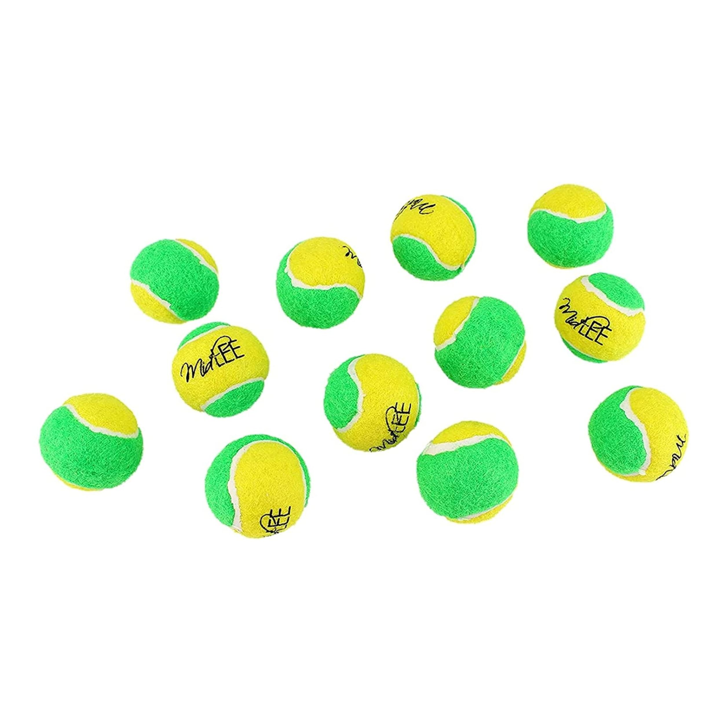 Midlee Small Dog Tennis Balls- Green/Yellow- Set Of 12
