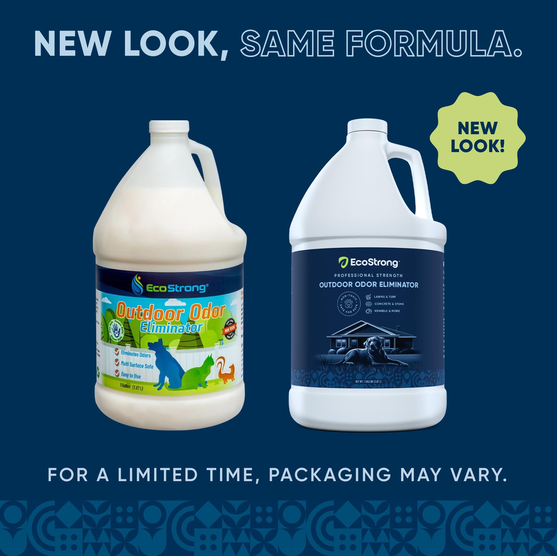 Eco Strong Outdoor Odor Eliminator - Powerful Pet Urine Enzyme Cleaner, 128 OZ, White, Ideal for Yards, Turf, Kennels, Patios, Decks