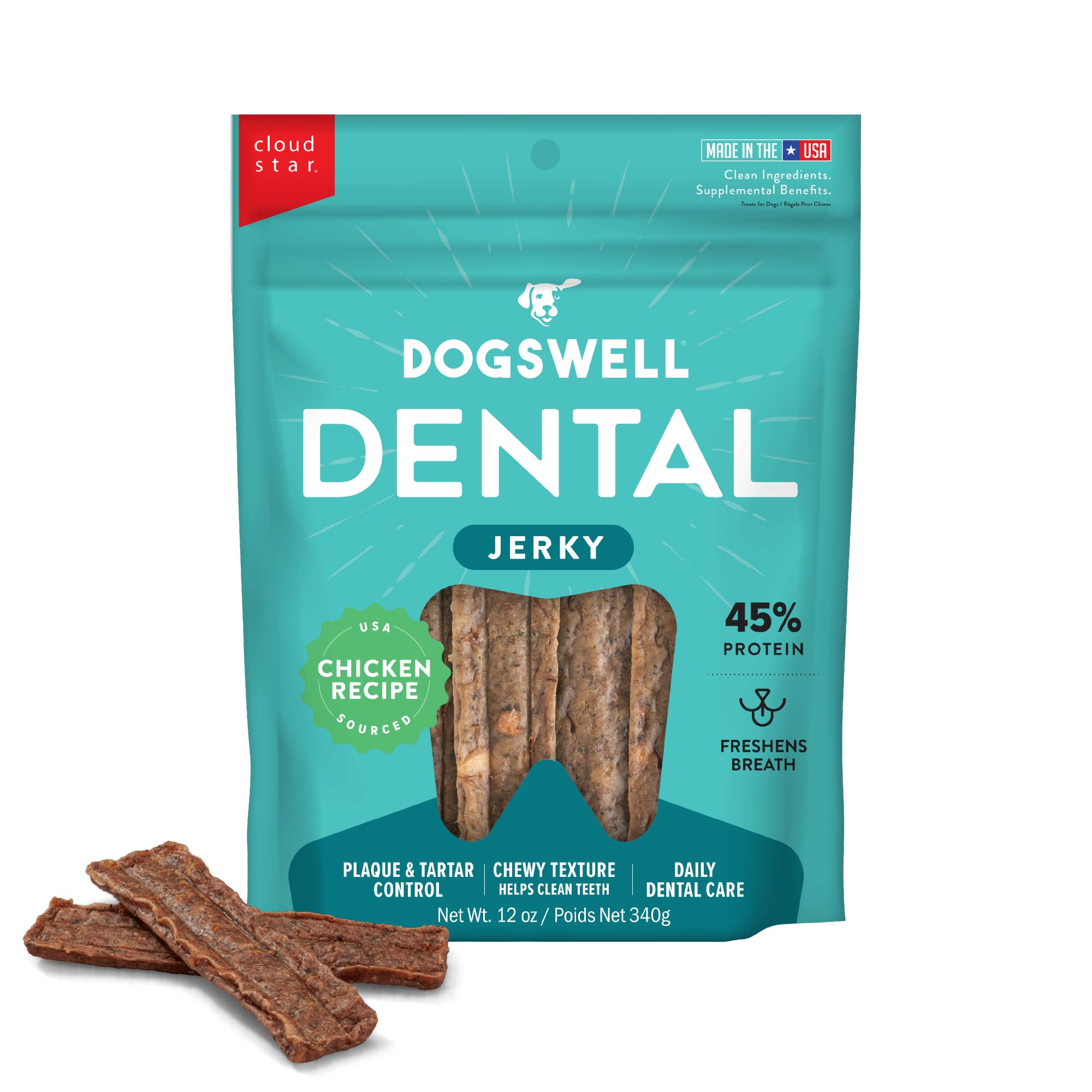 DOGSWELL Dental Chicken Jerky 12 Ounce