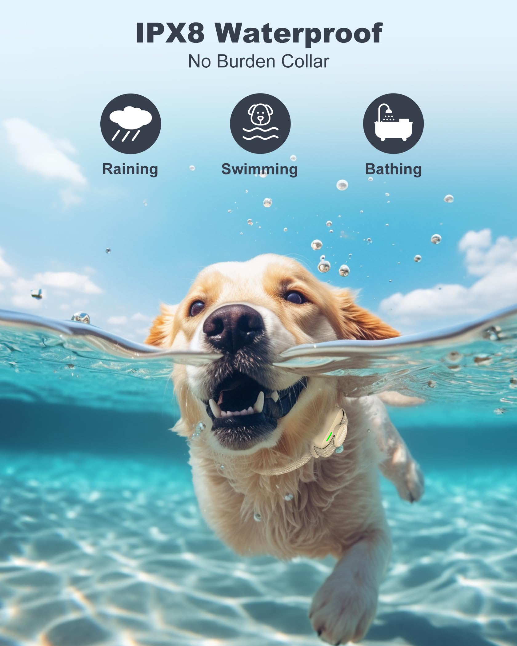 Jugbow Dog Shock Collar - 4200FT Remote Training Collar for 5-120 lb Dogs, Rechargeable Waterproof IPX8, Beep/Vibration/Safe Static