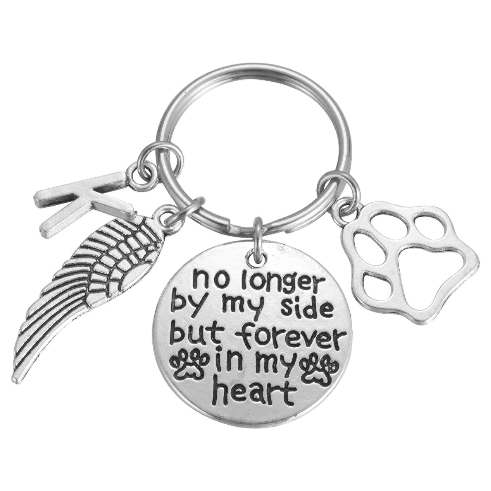 Dog And Cat Memorial Keychain Initial K Paw Prints Sympathy Keyring For Pet Loss Remembrance Gift For A Grieving Pet Owner Little Keepsake For Doggy Puppy Kitty