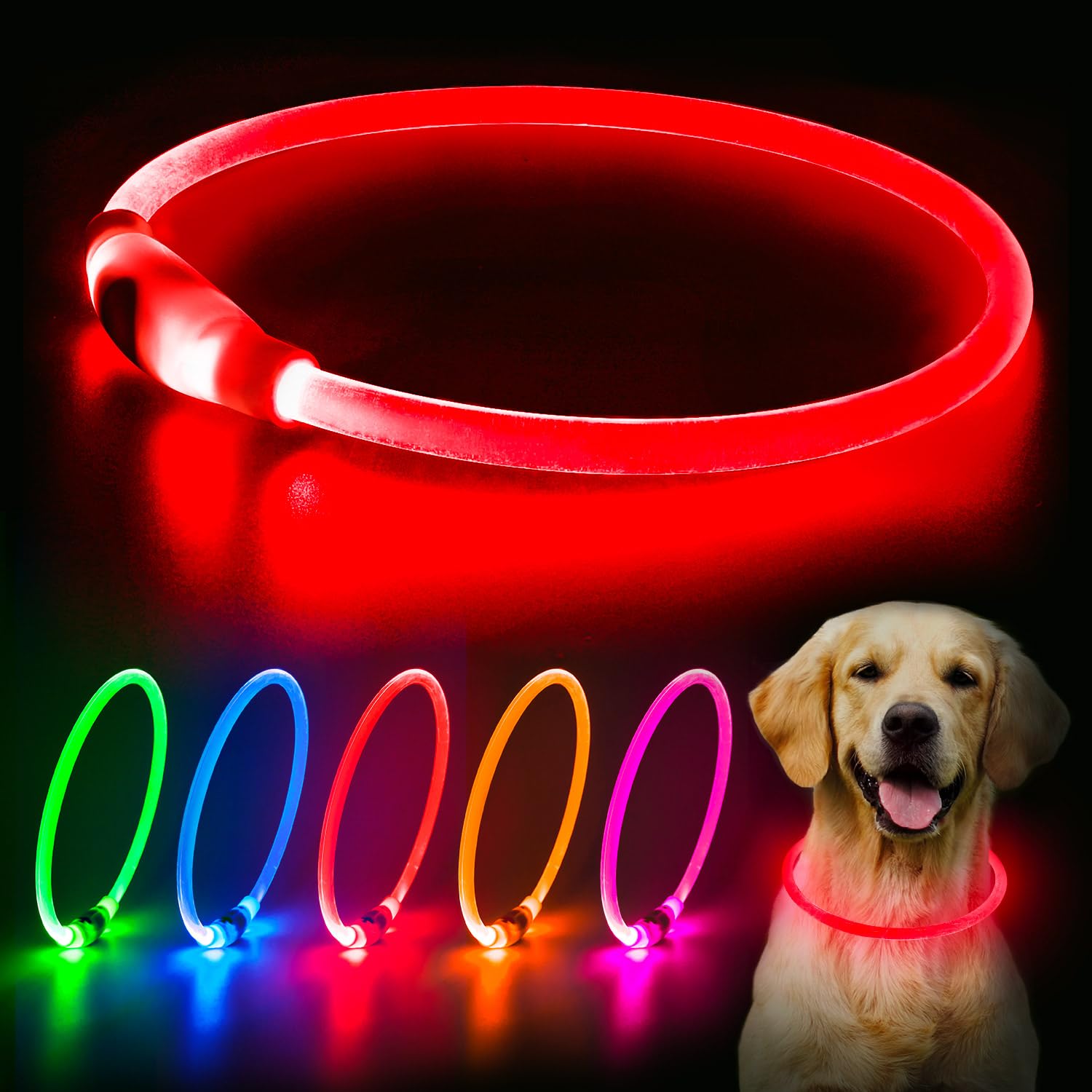 Higuard Usb Rechargeable Led Necklace Lighted Up Safety Bracelet Glowing Necklace Glow In The Dark Super Bright For Party Favors