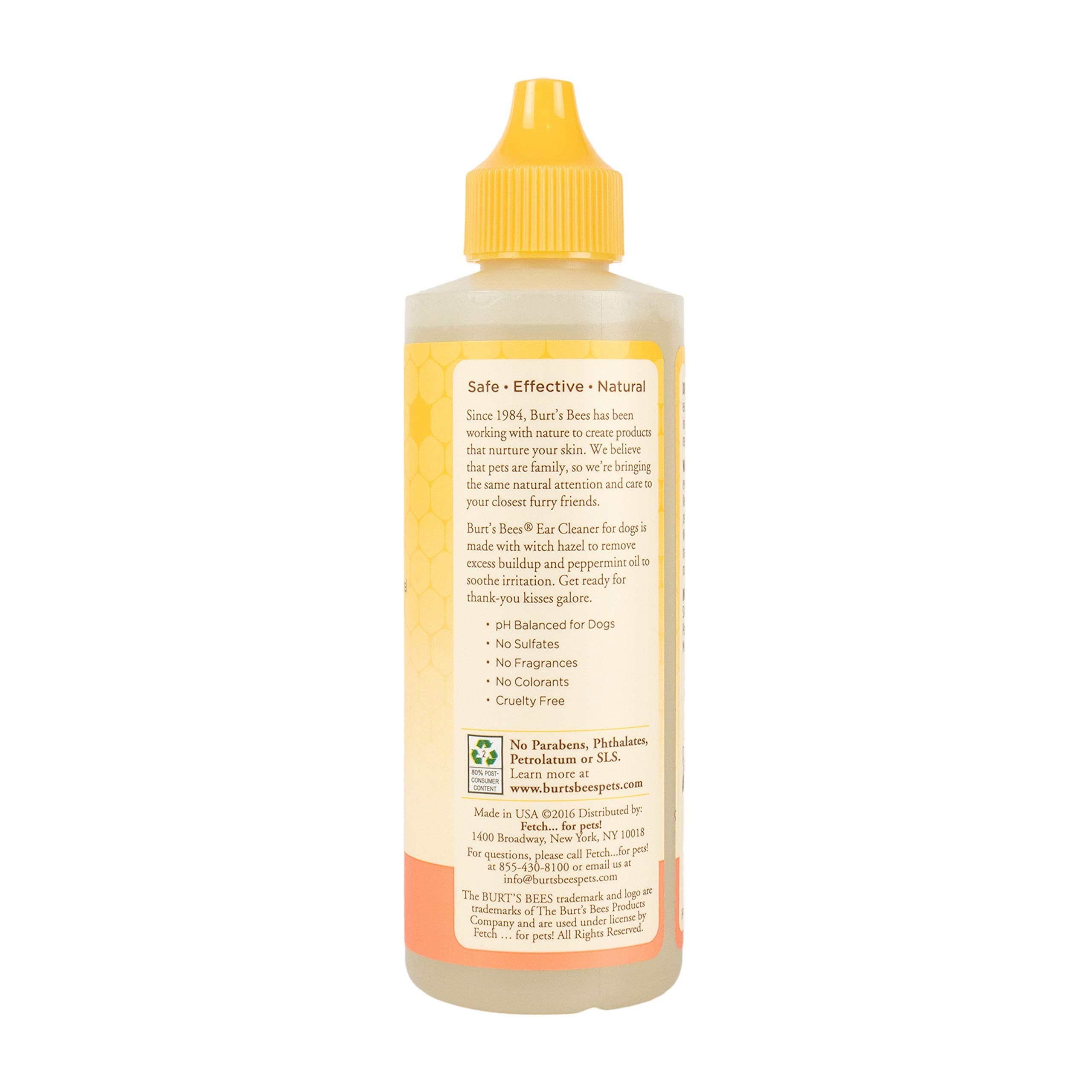 Burt'S Bees For Pets Ear Cleaner For Dogs With Pepeprmint And Witch Hazel, 99.7% Natural Origin Formulas, Dog Ear Cleaner, Ear Cleaning Solution For Dogs, 4 Oz