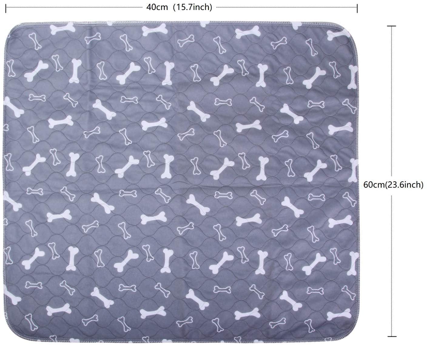 Baodan Washable Dog Pee Pads, Gray, 16" x 24", Super Absorbent, Non-Slip, Reusable Puppy Pads, Perfect for Crate and Playpen