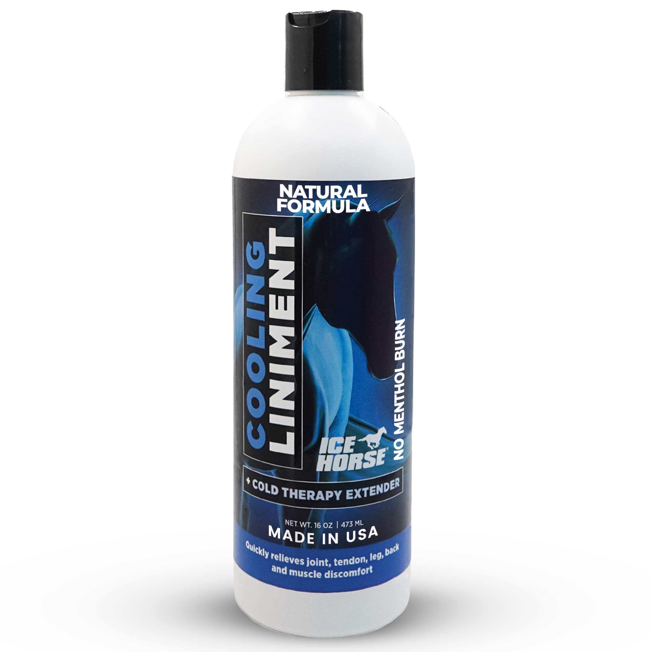 Ice Horse Cooling Liniment Gel for Horses - No Burn or Blister Formula with Arnica, MSM & Calendula - Competition Safe Horse Lin