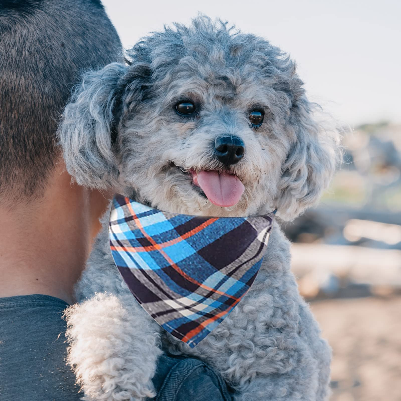 Segarty Dog Bandanas, 30 Pack 22.8'X15.7' Pet Scarf Triangle Plaid Bibs Accessories Bulk For Medium Small Dogs Cats Large Puppy Dogs, Washable Adjustable Reversible Boy Pets Birthday Kerchief