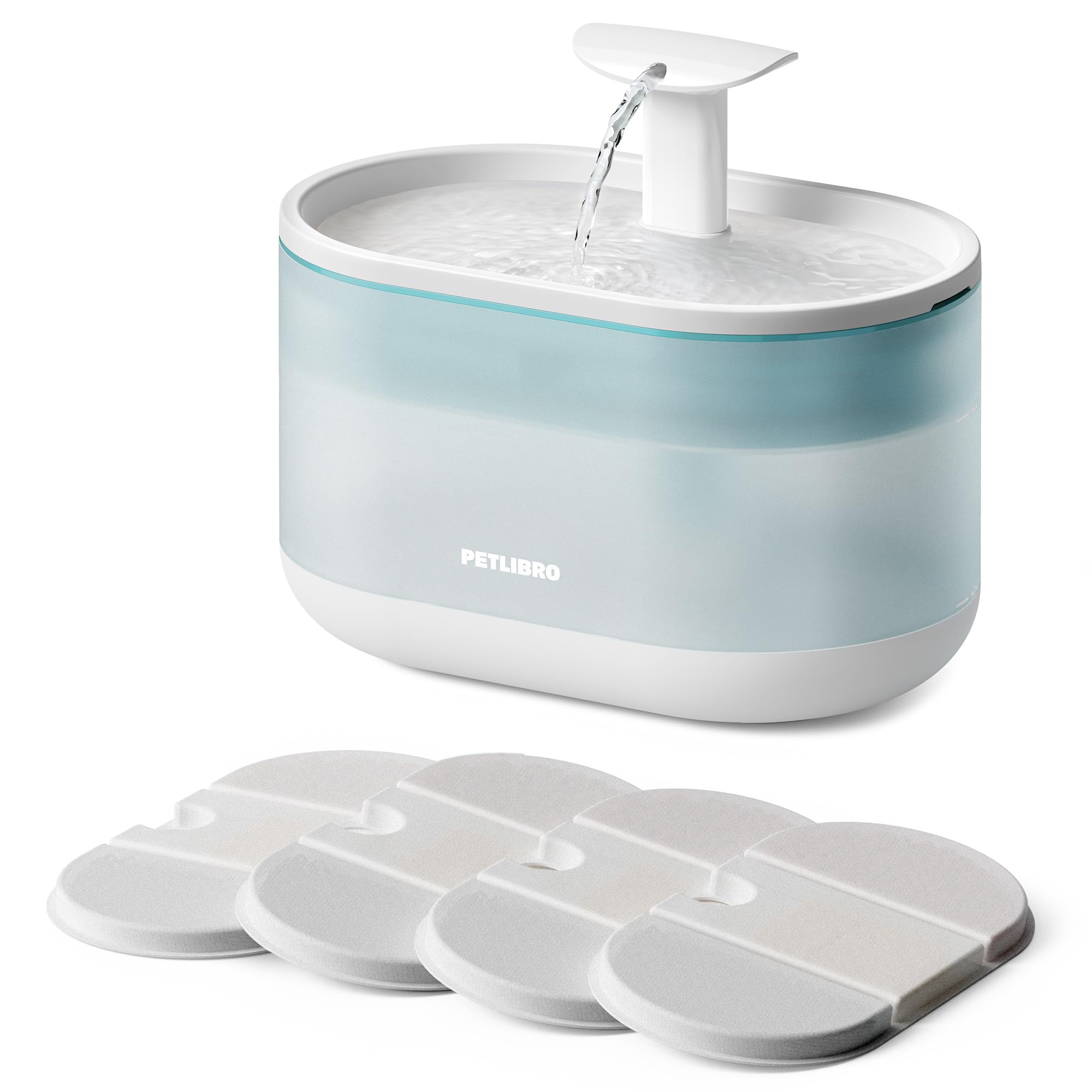 PETLIBRO Cat Water Fountain Ultra Quiet with Two Flow Modes, Large-Size Filter Capsule Pet Water Fountain, 71oz/2.1L Visible Wat