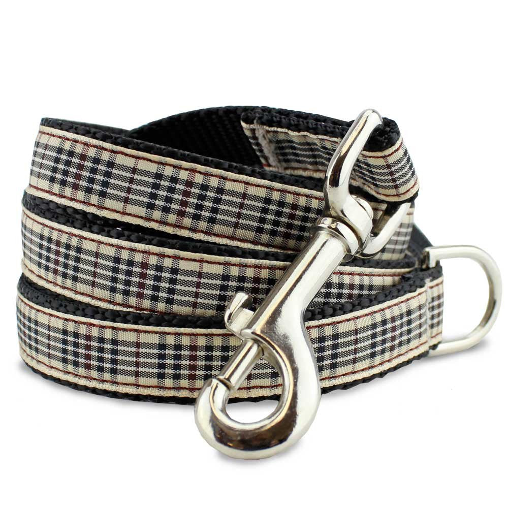 The Artful Canine Plaid Dog Leash, London Furberry, 5 Ft Long, 1'' Wide