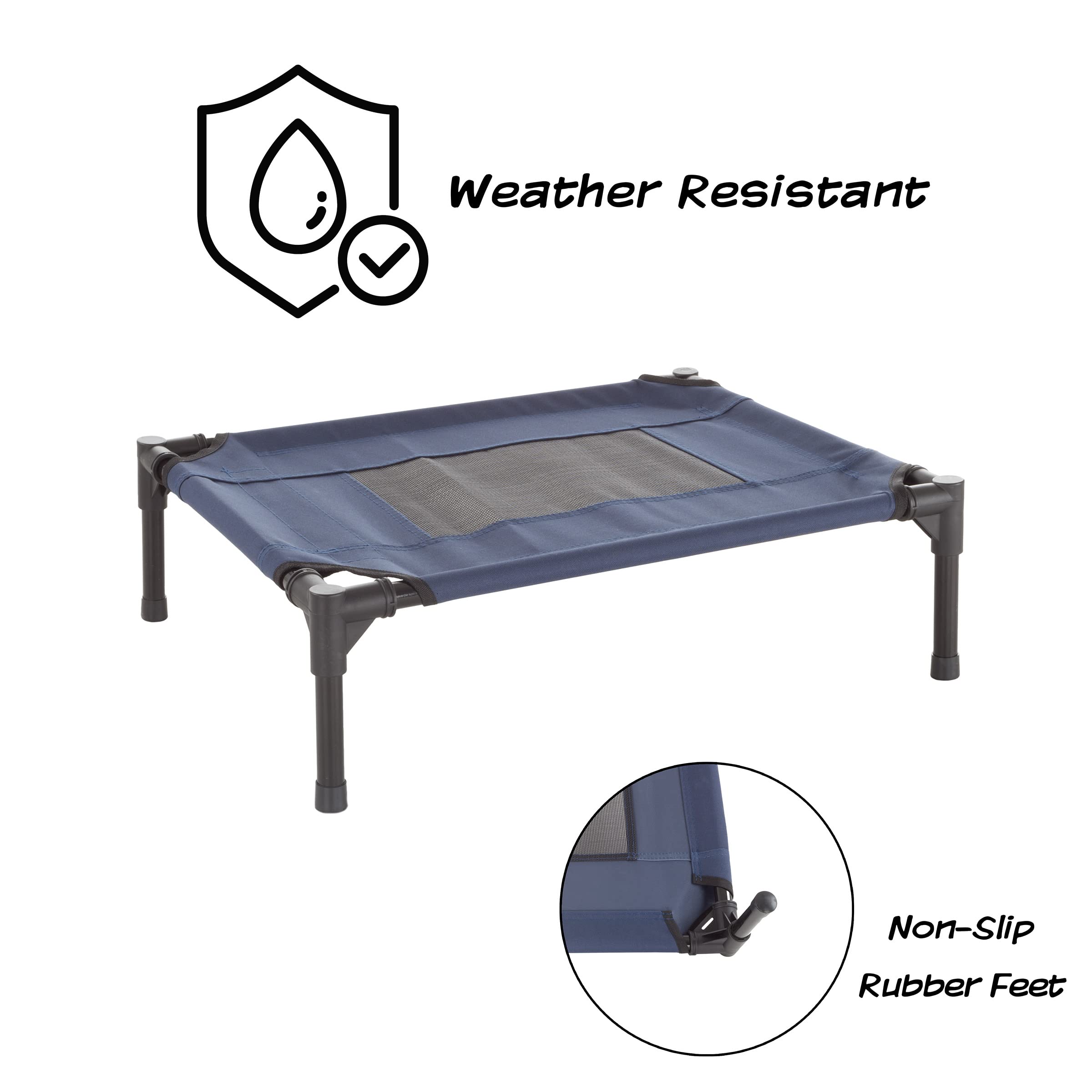 Elevated Dog Bed - 24.5X18.5-Inch Portable Pet Bed With Non-Slip Feet - Indoor/Outdoor Dog Cot Or Puppy Bed For Pets Up To 25Lbs