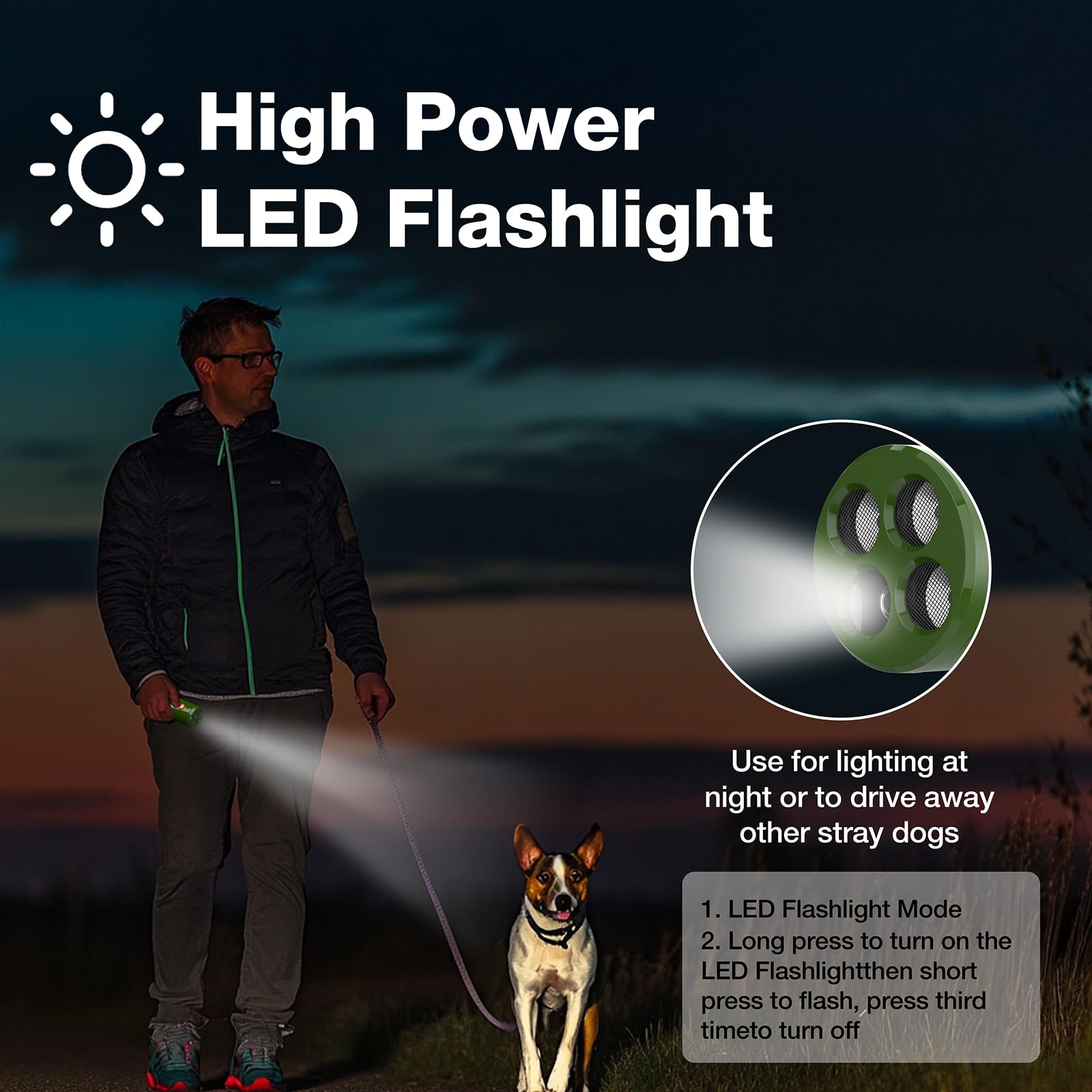 Pceotllar Dog Bark Deterrent Devices, Ultrasonic Dog Training Devices, Anti Barking Device For Dogs, Stops Bad Behavior, 3 Modes