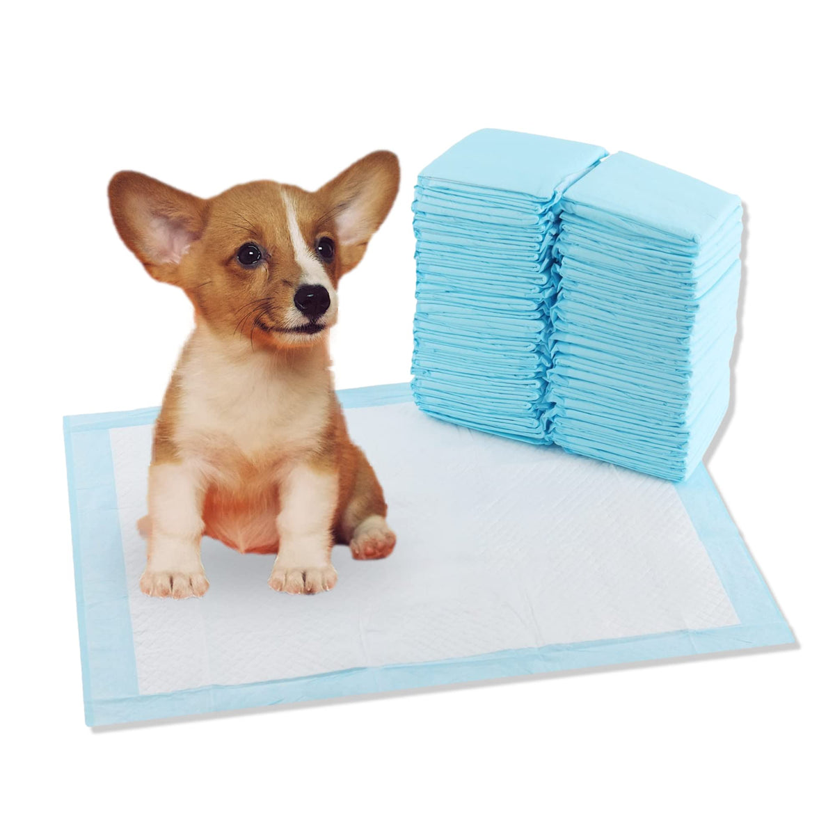 (100-Pack) 17.8x23.5 (45x60cm) Quick-Dry Dog and Puppy Toilet Training Pads - Ultra Absorbent Pet Pee Pads - with Leak-Proof Moi
