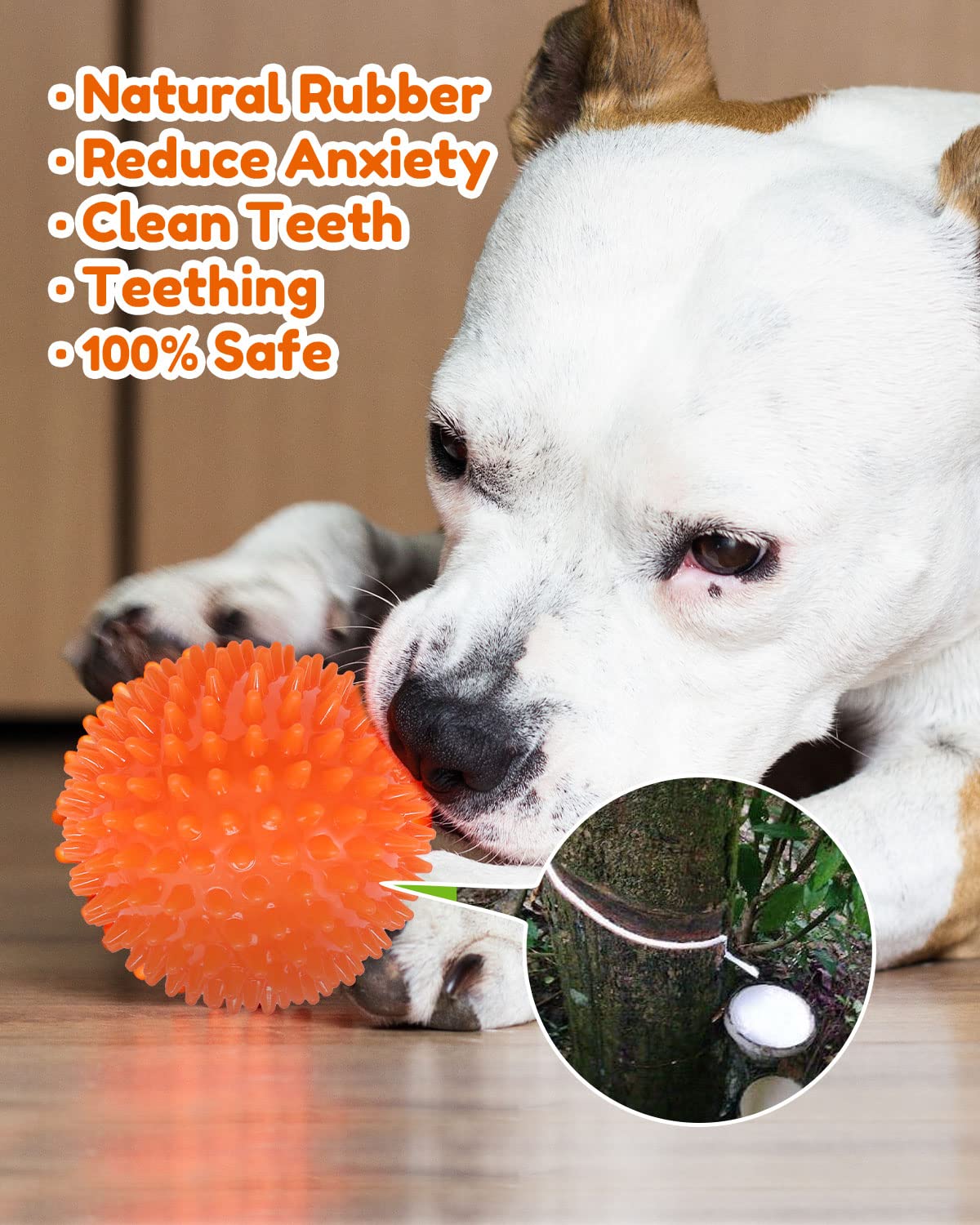 Pweituoet 4.5    Heavy Duty Squeaky Dog Balls For Medium Large Dogs, Dog Toys For Aggressive Chewers, Spike Ball Toys For Clean