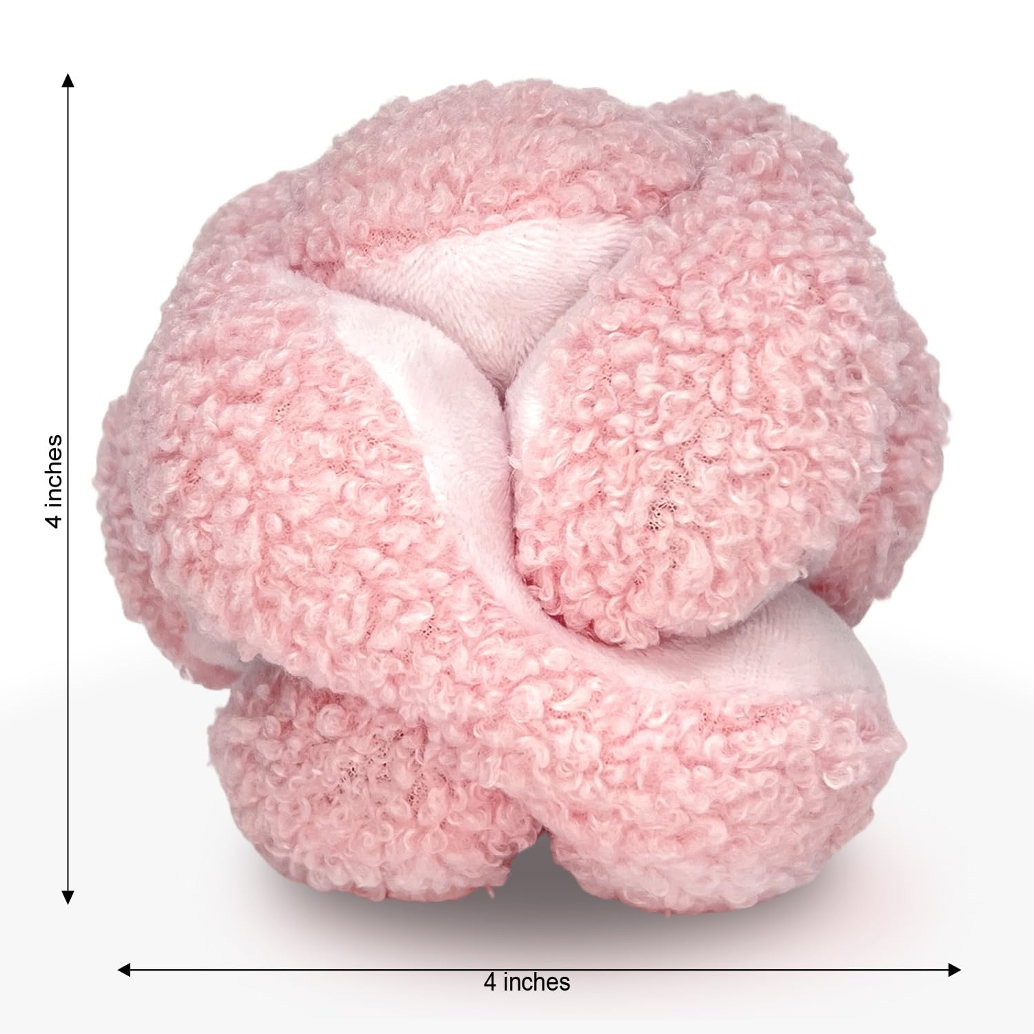 Glory To Dog Pink Snuffle Knot Interactive Dog Toy 4    Puzzle Ball with 8 Squeakers & Crinkle - Treat Hiding Enrichment Toy for