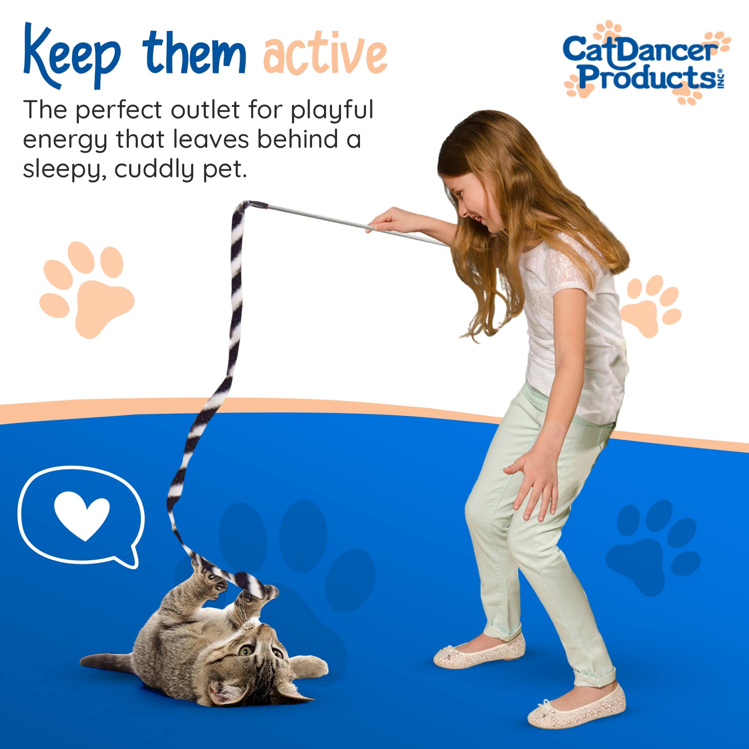 Cat Dancer Products Jungle Cat Charmer, Jungle Wand Toy For Kittens Training, Colorful Ribbon Cat Charmer, Interactive Catcher W