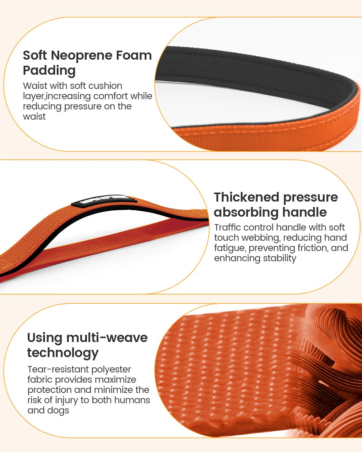 Wanfire Hands Free Dog Leash, Multifunctional Crossbody Dog Leash, 5.9-9.5Ft Long Waist Belt With Car Seatbelt And Double-Sided