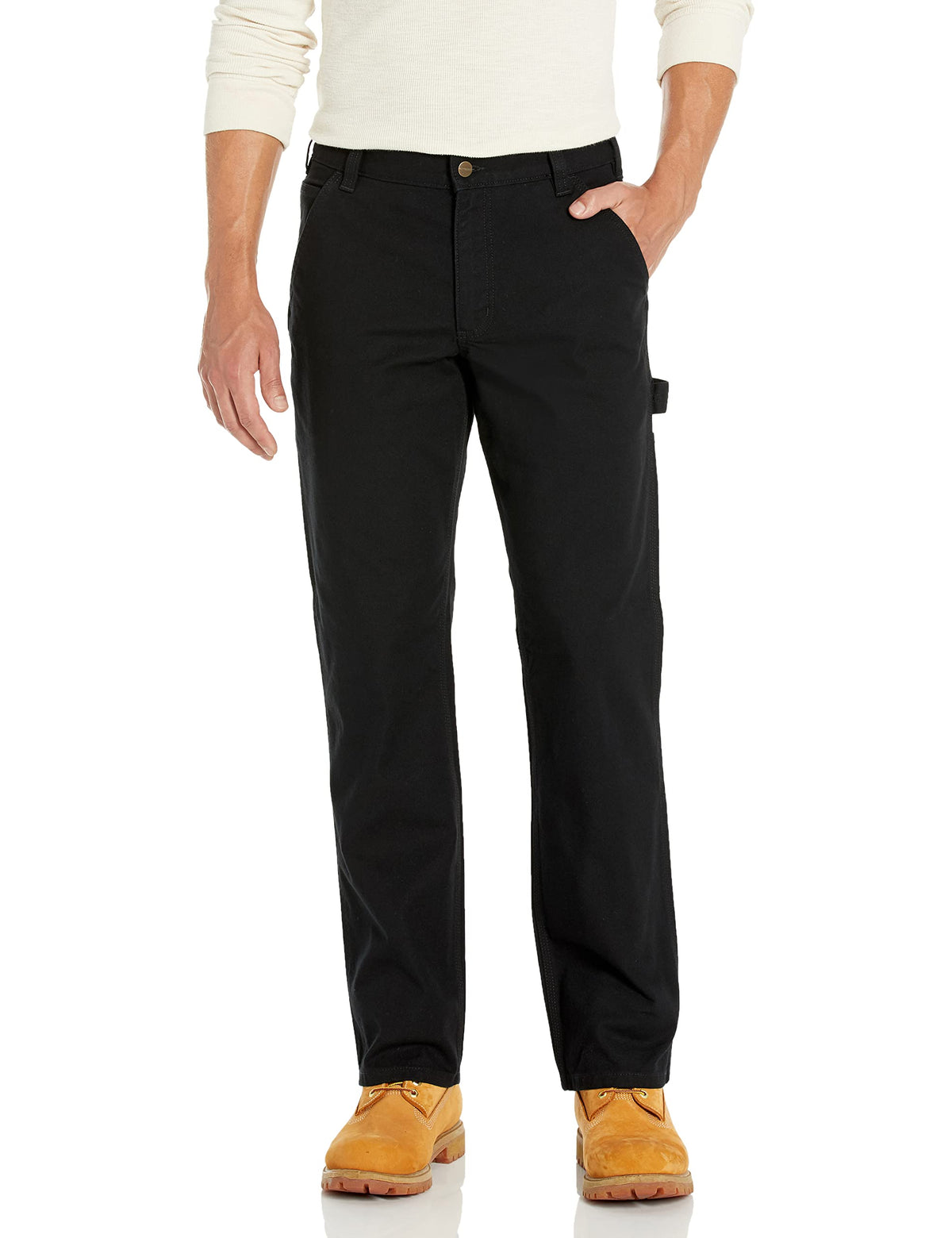 Carhartt Mens Rugged Flex Relaxed Fit Duck Utility Work Pant, Black, 44 X 32
