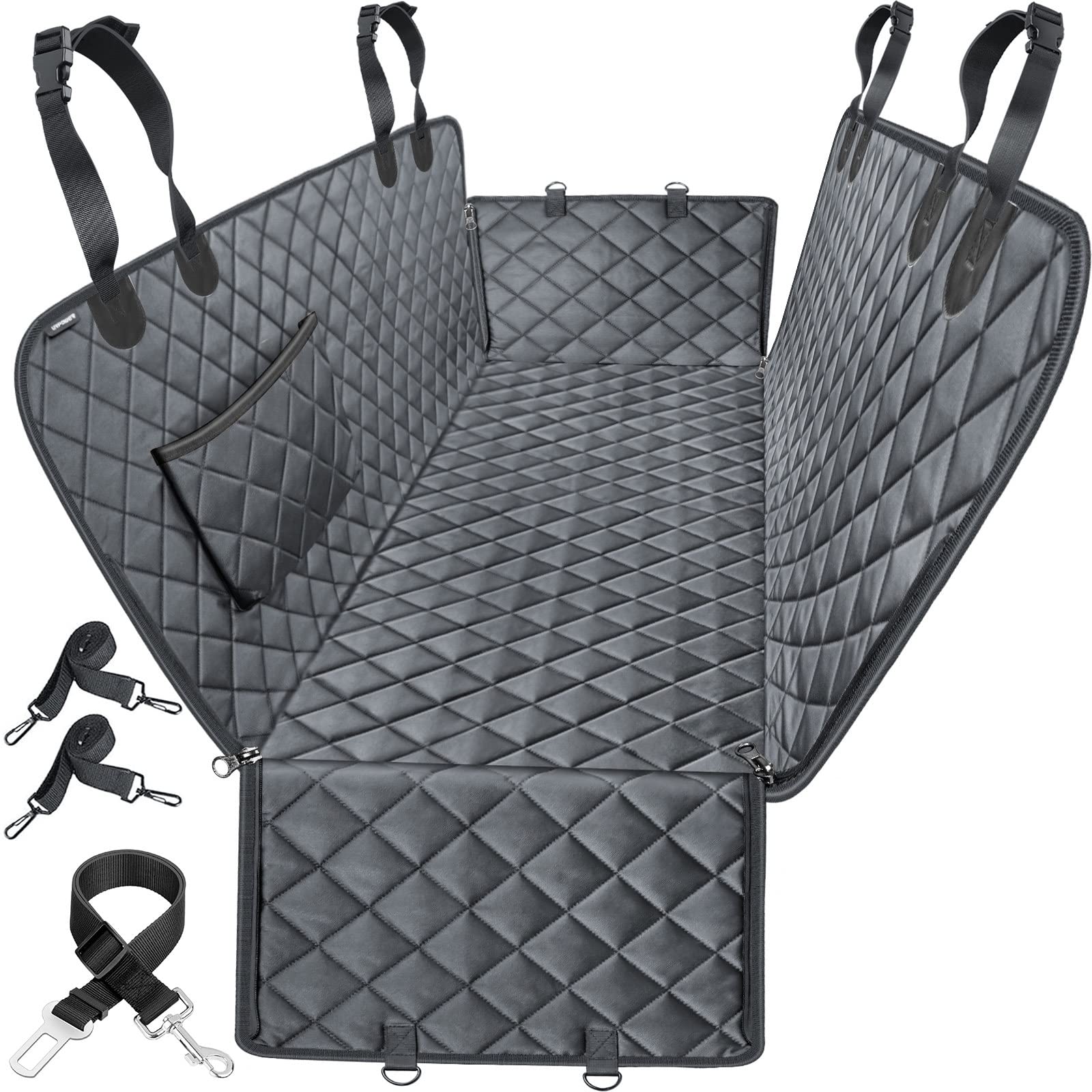 Urpower Dog Car Seat Cover For Pets 100% Waterproof Hammock 600D Heavy Duty Scratch Proof Nonslip Durable Soft Back Seat Covers 