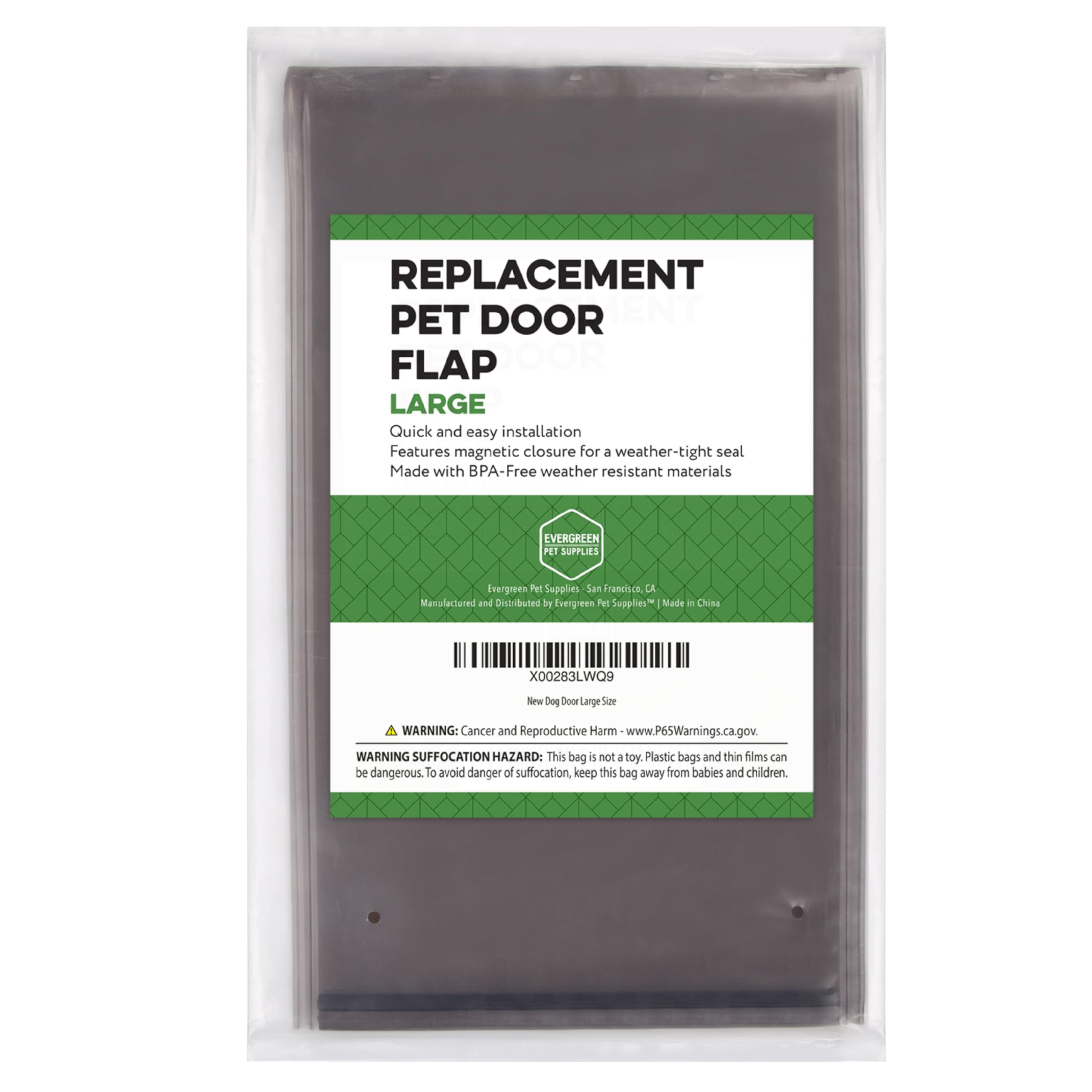 Evergreen Pet Supplies Large Replacement Dog Door Flap - Weather Resistant & Easy To Install Petsafe Freedom Pac11-11039 - Flexible Doggie Door Replacement Flaps For Small, Medium & Large Dogs & Cats