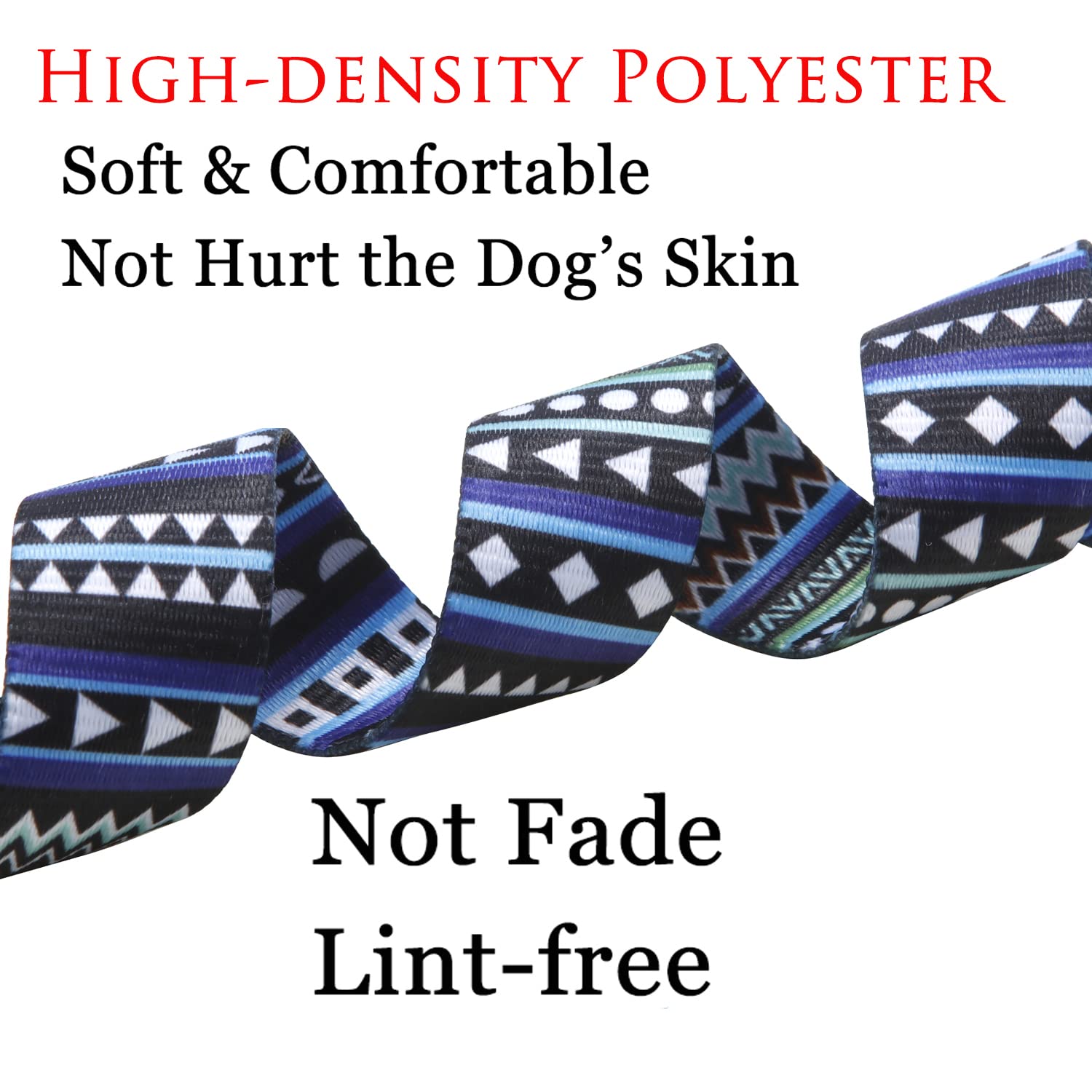 Mihqy Dog Collar With Bohemia Floral Tribal Geometric Patterns - Soft Ethnic Style Collar Adjustable For Small Medium Large Dogs(Bohemian Blue,L)