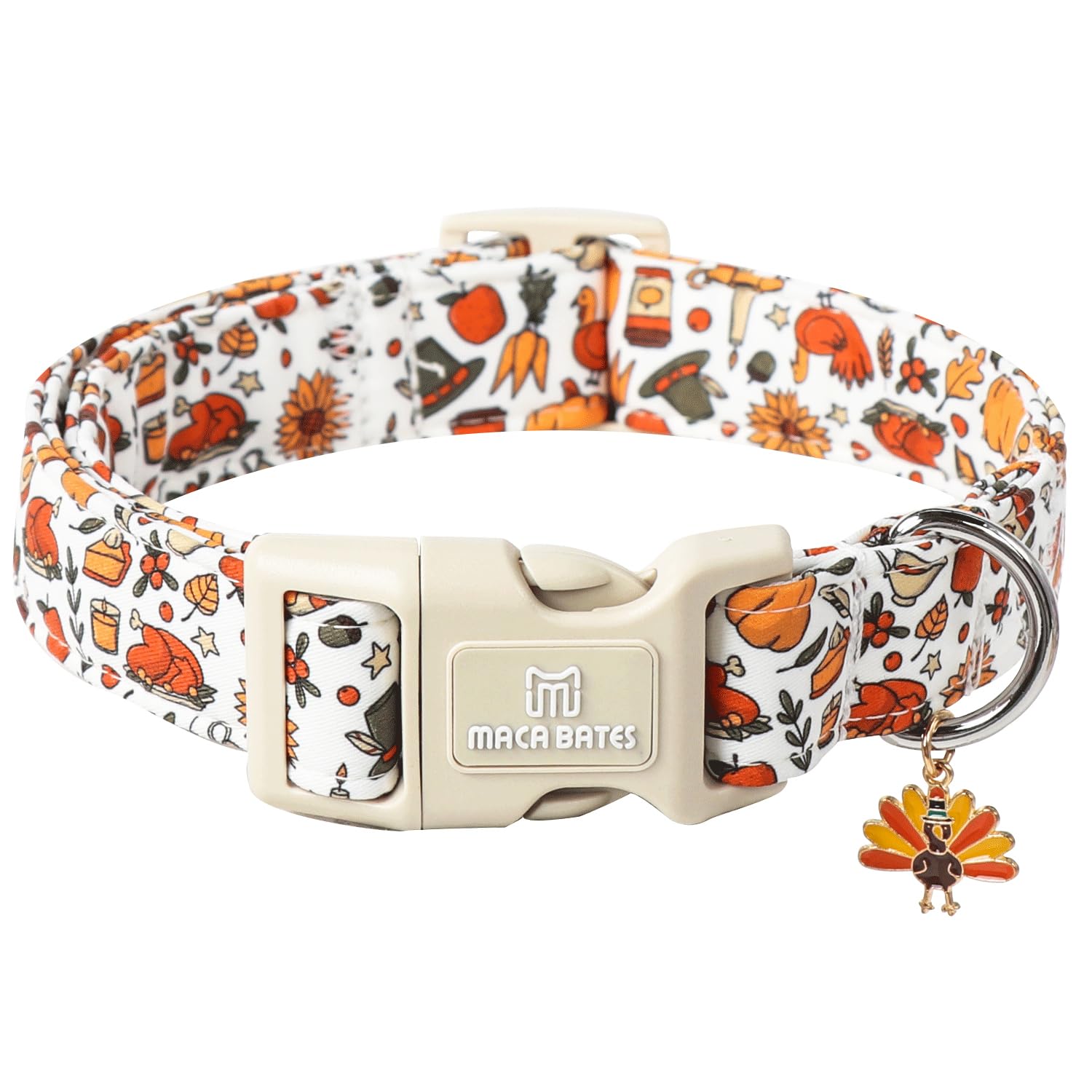 Maca Bates Fall Dog Collar Turkey Dogs Collars Thanksgiving Day Farm Puppy Colar Durable Comfortable Adjustable Birthday Gift Fo