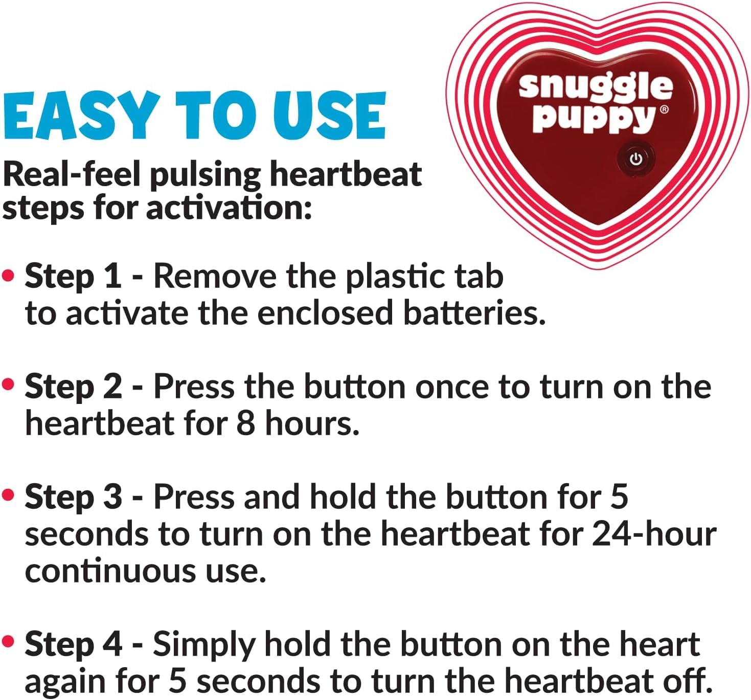 Original Snuggle Puppy Heartbeat Stuffed Toy For Dogs. Pet Anxiety Relief And Calming Aid, Comfort Toy For Behavioral Training In Black
