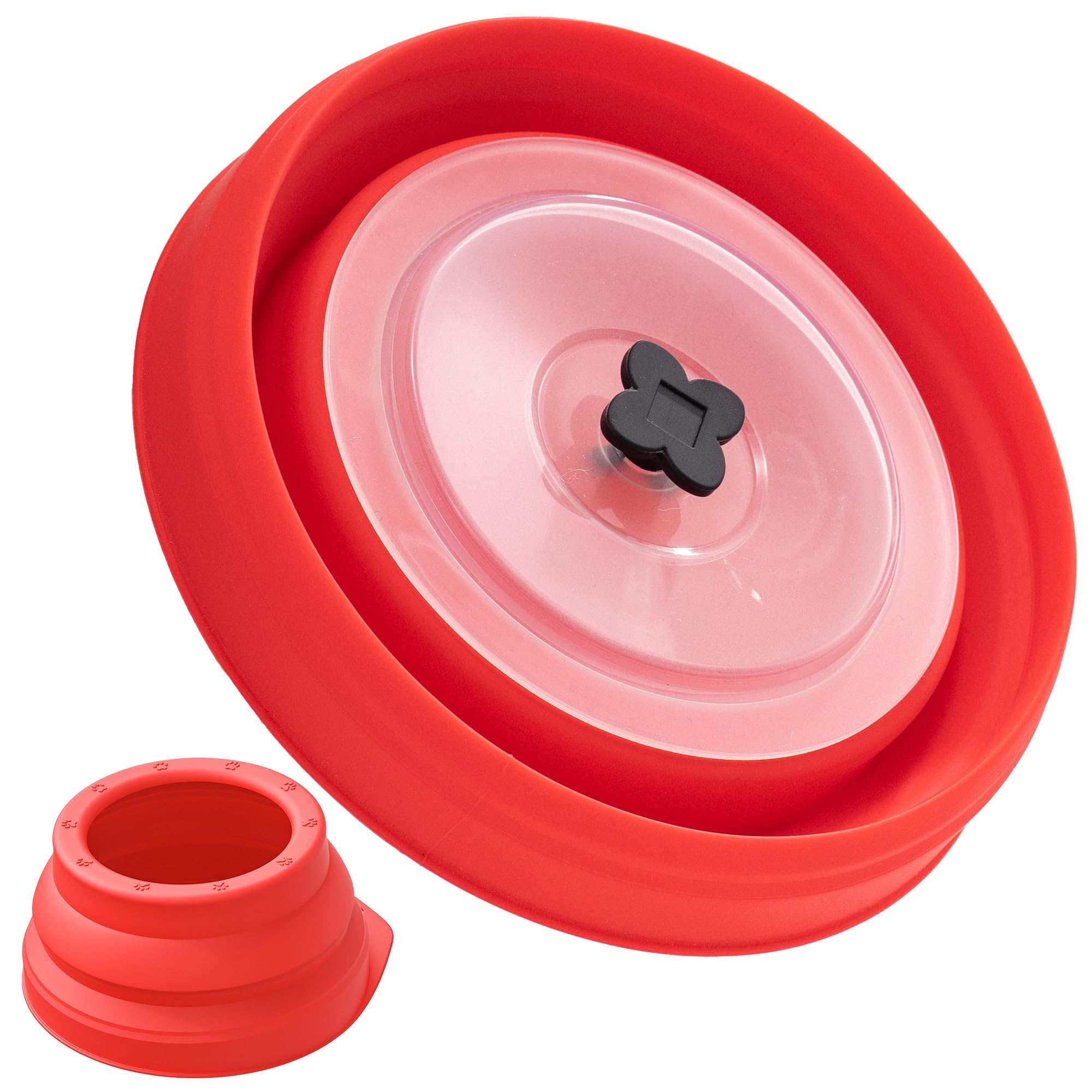 Li&Zhao Collapsible Dog Bowls - Silicone Travel Dog Bowls With Cover Lids Portable Expandable Pet Bowl Portable Water For Dog Ca