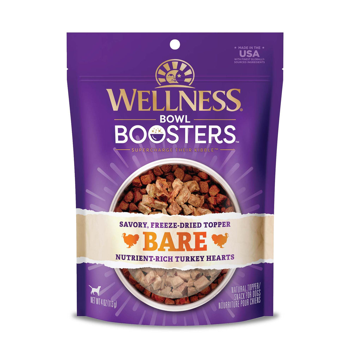 Wellness Core Bare Bowl Boosters For Dogs, Grain-Free Freeze-Dried Food Mixer Or Topper, Made With Natural Ingredients (Turkey, 