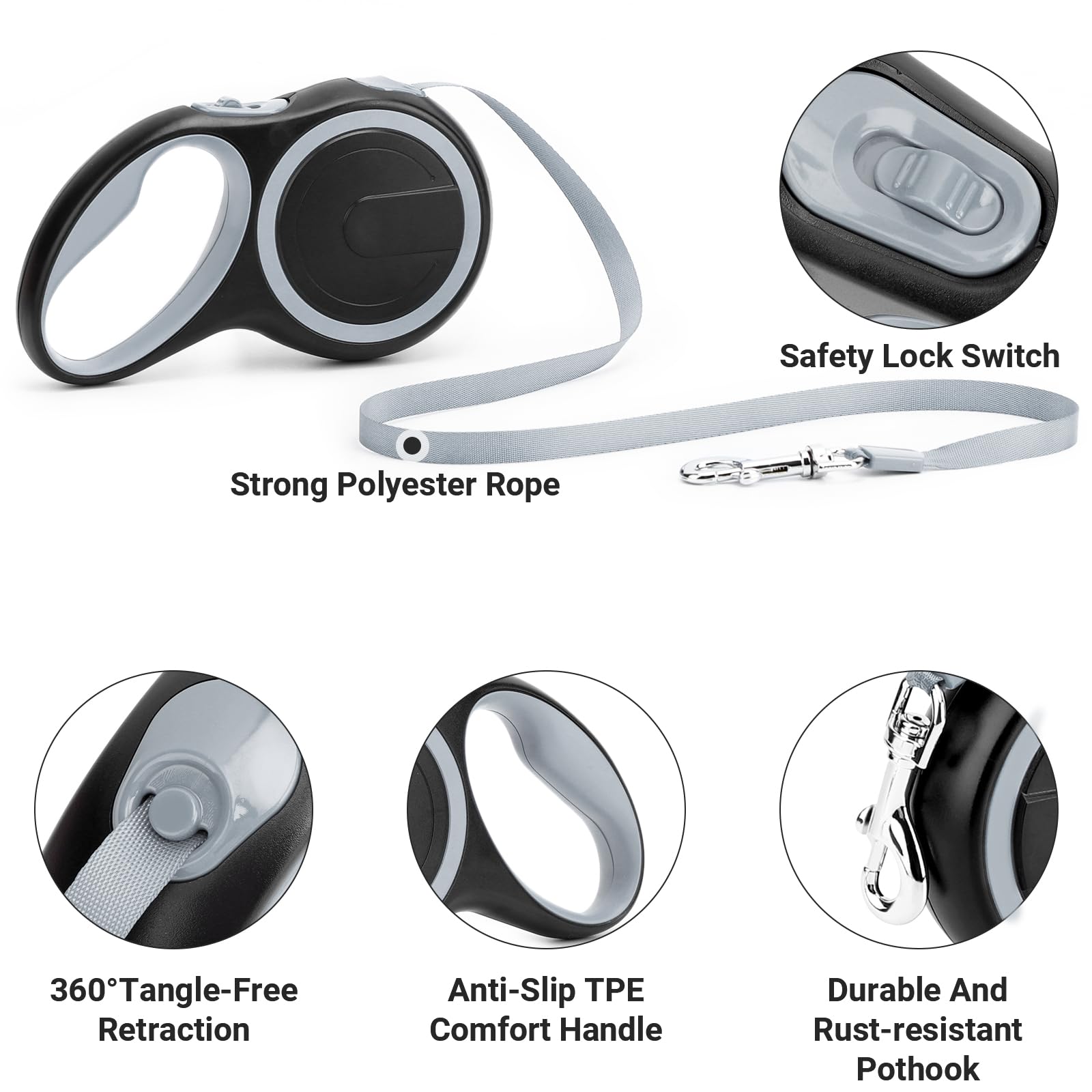 Segarty Retractable Dog Leash, 16Ft Heavy Duty Walking Dog Leash For Medium Small Dogs Up To 44Lb, Anti-Slip Handle 360Tangle-Fr