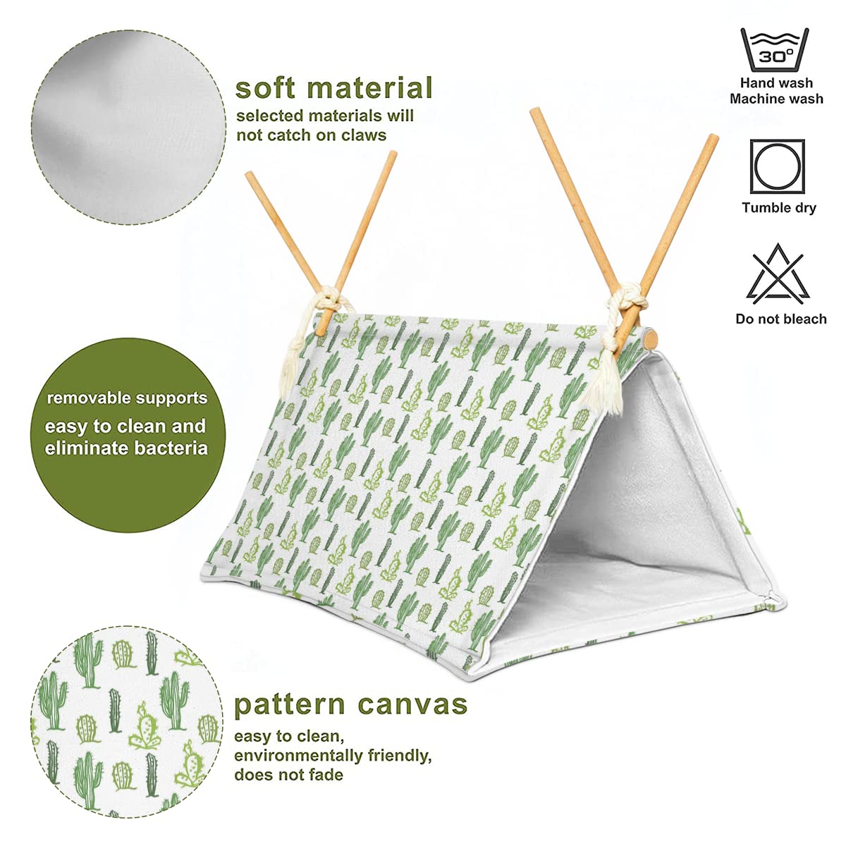 Bearded Dragon Tent Bed,Cactus Pattern Reptile Bearded Dragon Cage/Hides And Caves/Habitat Hideout?(Cactus)