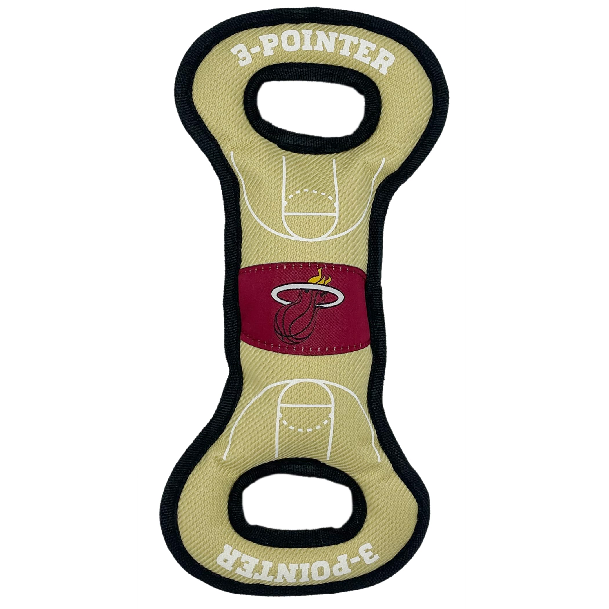 Pets First Nba Miami Heats Field Toy. - Tough Nylon Pet Toy With Double Trim Stitching & Inner Squeaker, One Size