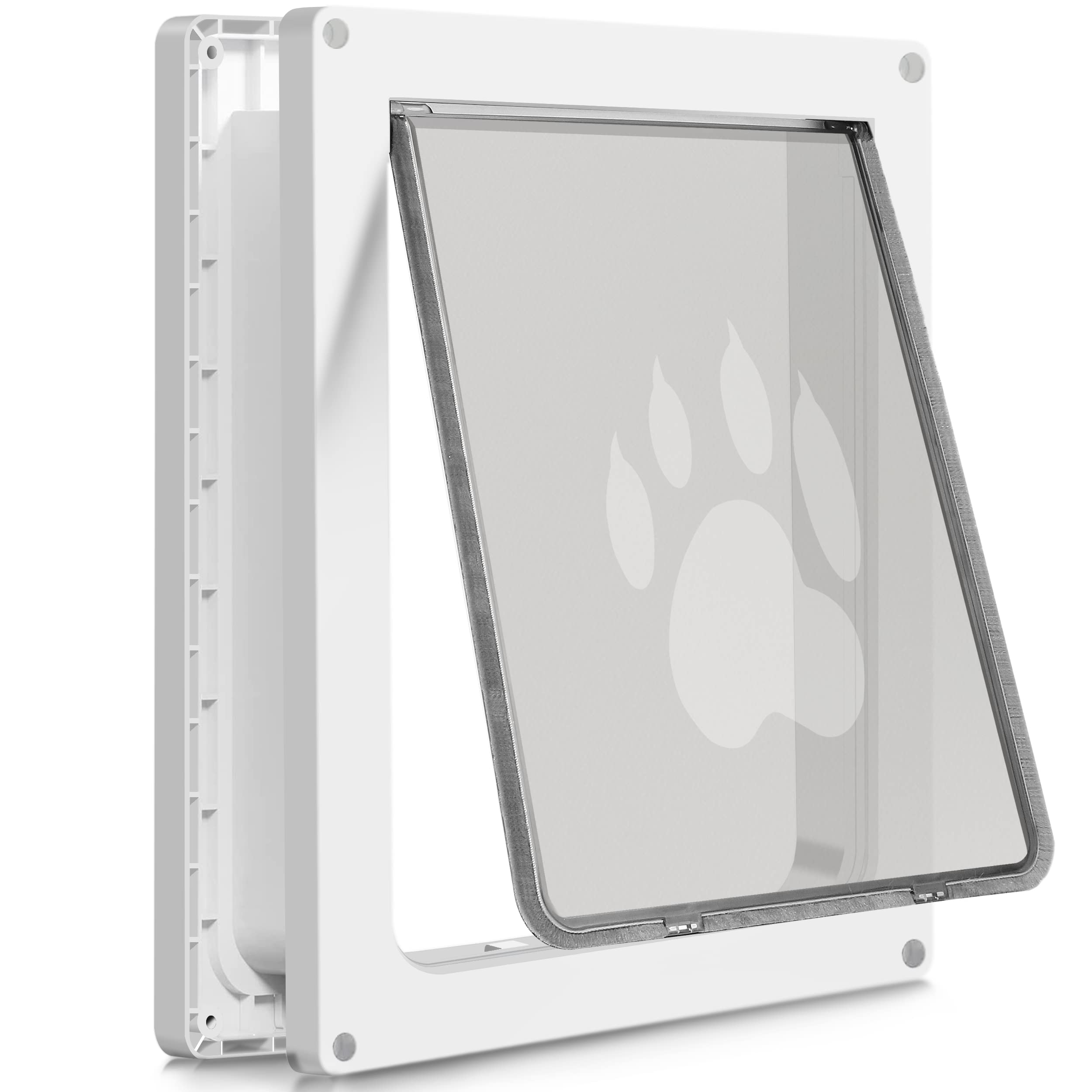 Ceesc Large Dog Door For Pets Up To 100 Lb, Weatherproof Pet Door For Cats And Dogs, Durable, Snap-In Closing Panel Included, Su