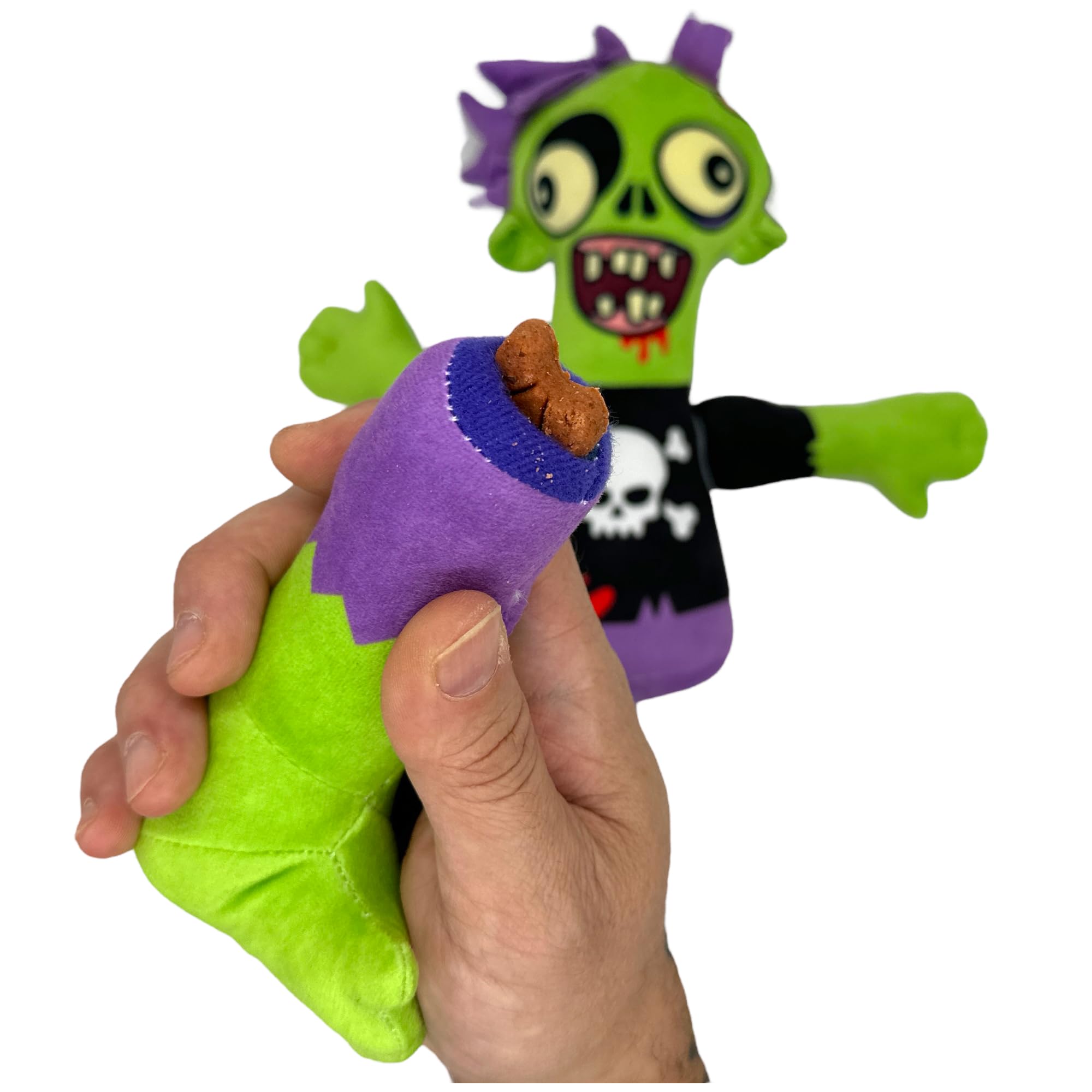 Zombie Dog Toy Funny Undead Body Parts Stuffed Chew Toy With Reattachable Limbs And Hidden Treat Compartments - Rip And Reveal I