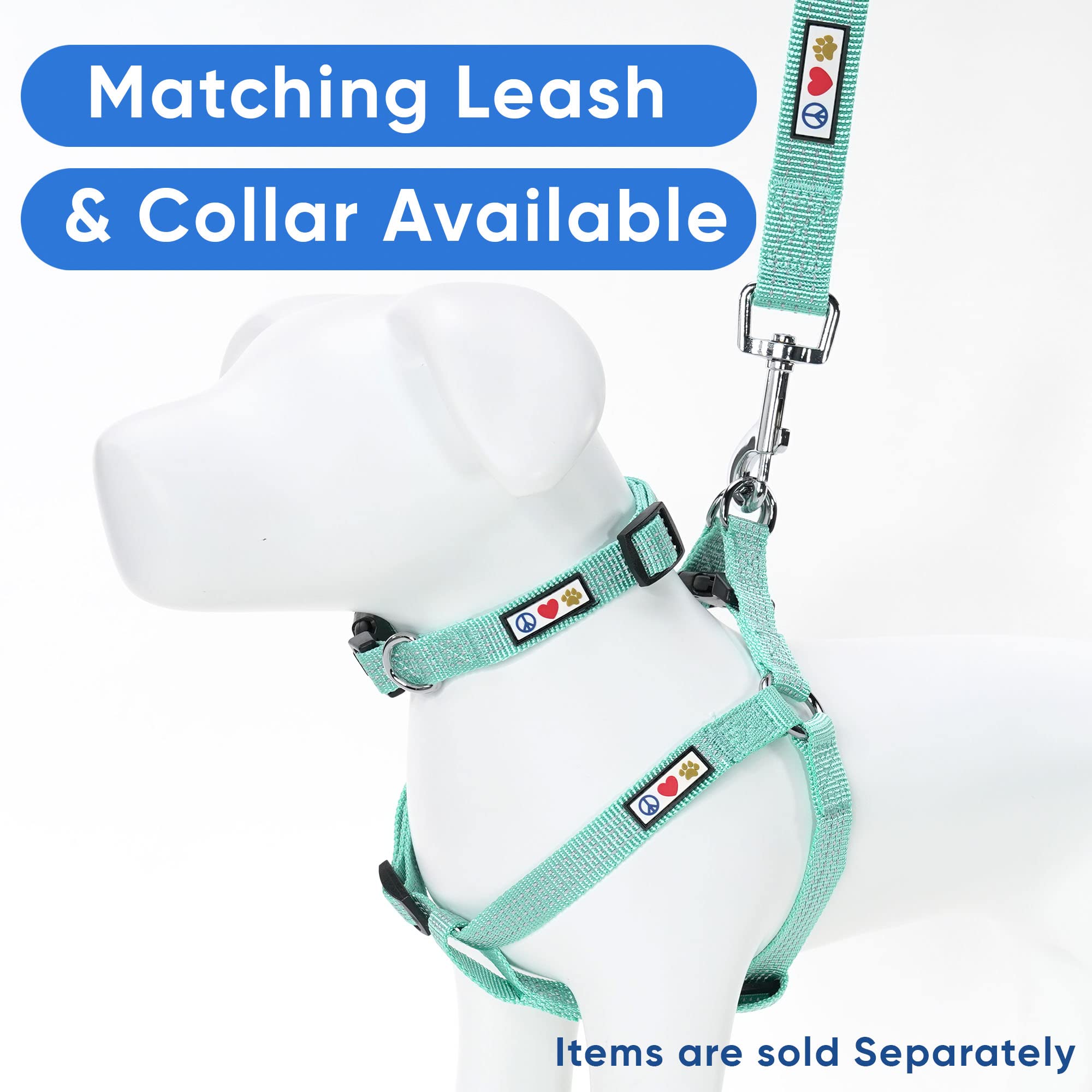 Pawtitas Reflective Step In Dog Harness Or Reflective Vest Harness, Comfort Control, Training Walking Of Your Puppy/Dog Small Dog Harness S Teal Dog Harness