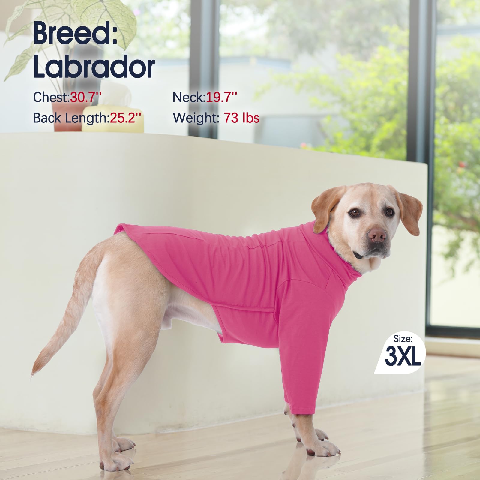 Iecoii Dog Shirts For Large Dogs,Soft Dog T-Shirt For Spring Fall,Pullover Shirts For Dogs Girl Boy,Large Dog Pullover Shirt Ful