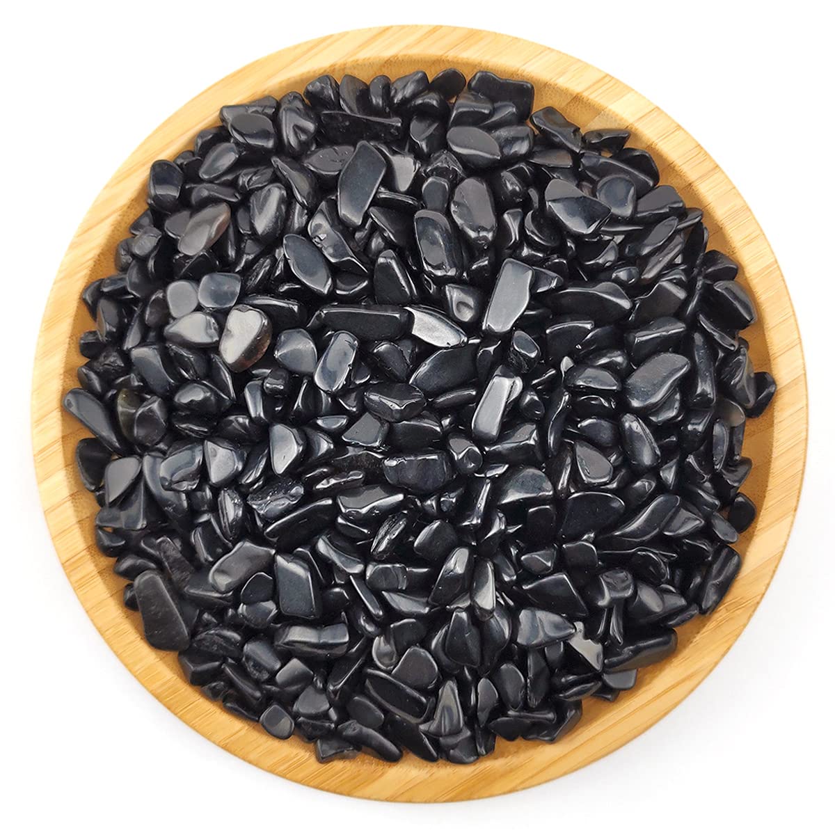 Wayber 1 Lb/460G Black Obsidian Quartz Crystal Stones Irregular Decorative Rocks Aquarium Pebbles Gravels For Fish Turtle Tank/Succulent Plants/Air Plants Decoration (Fill 1 Cup)