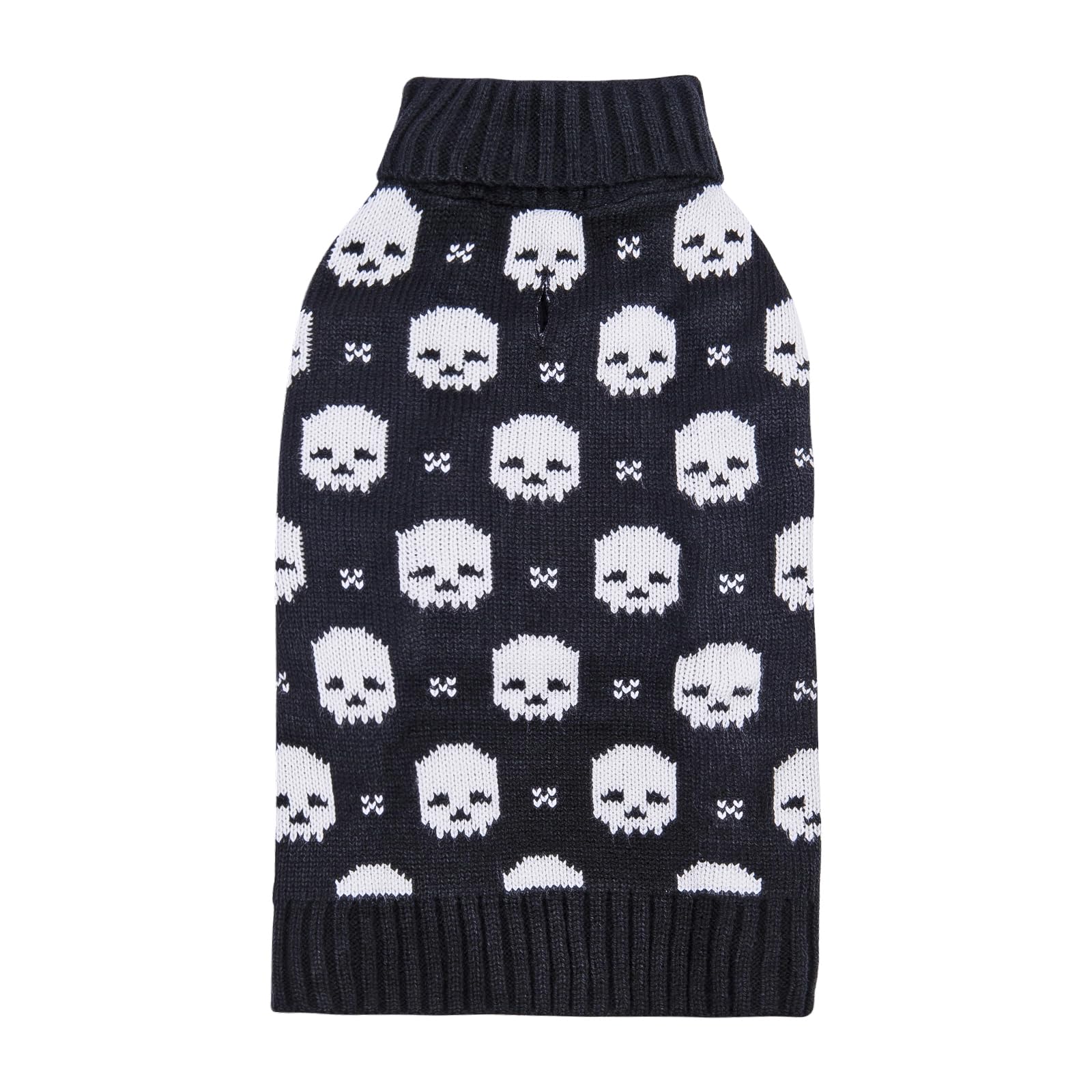Cutebone Skull Dog Sweater For Small & Medium Dogs - Halloween Puppy Clothes With Leash Hole For Chihuahua, Yorkie & Teacup Dogs