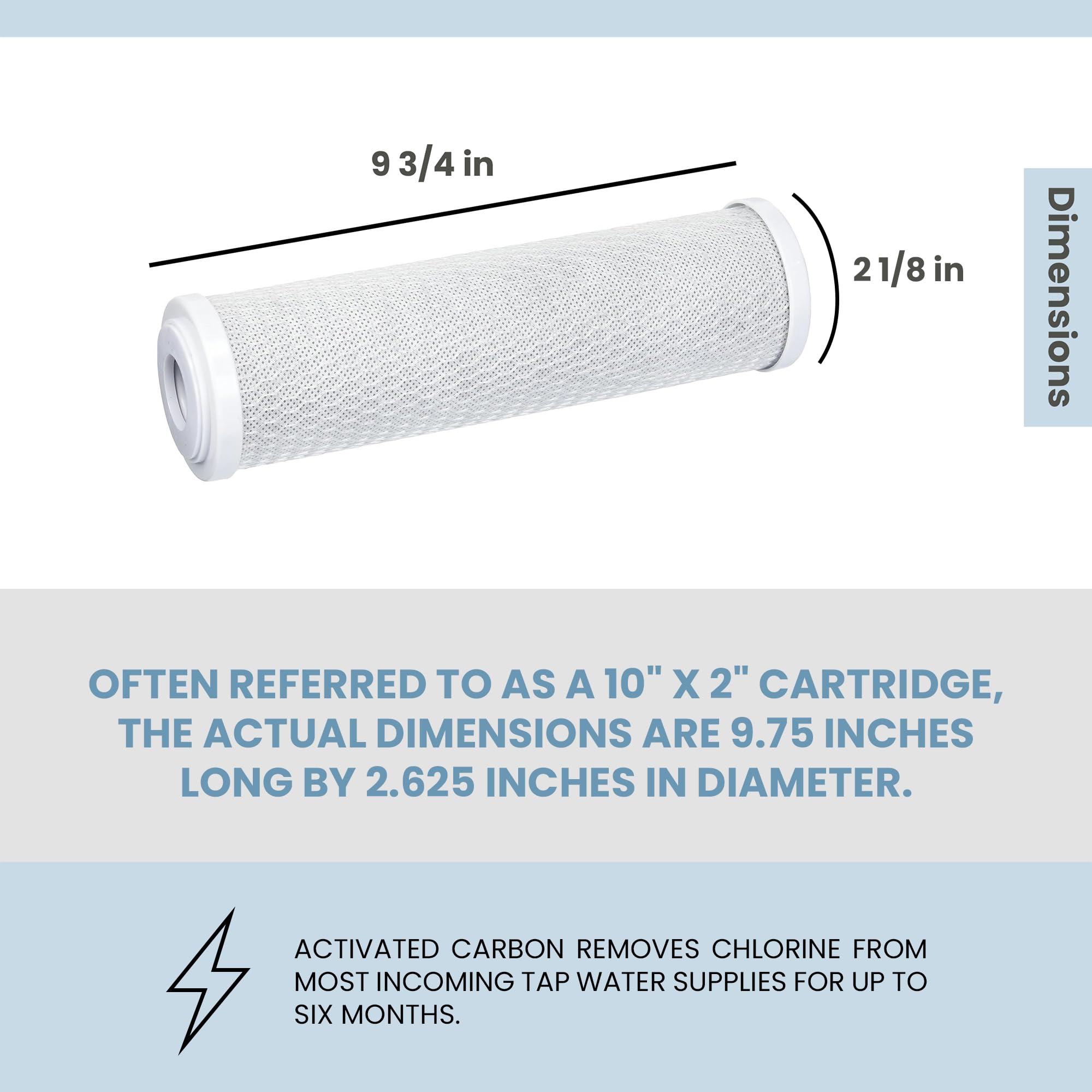 Aquatic Life 10-Inch Pre Carbon Block Replacement Filter Cartridge For Ro-Di System Units For Aquarium